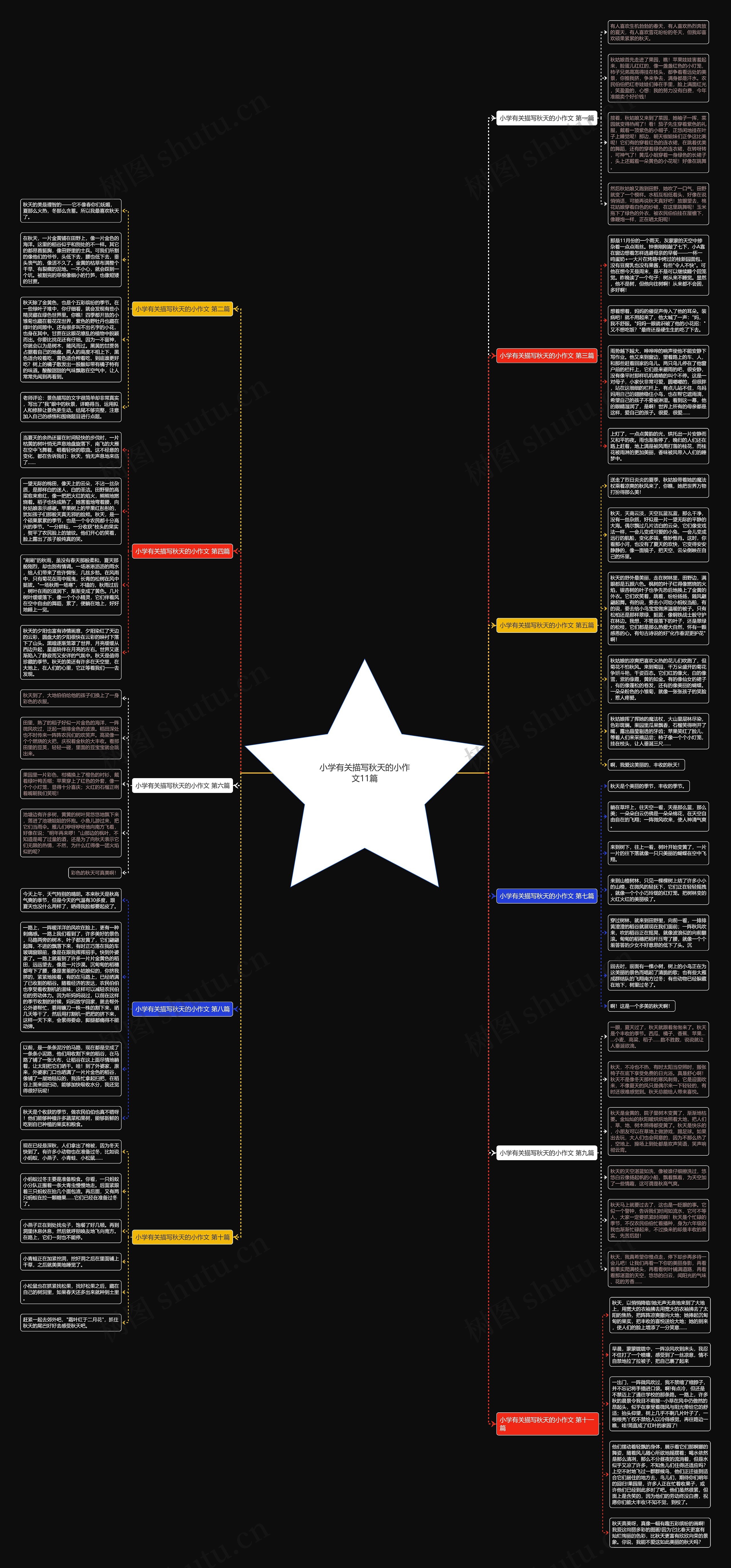 小学有关描写秋天的小作文11篇思维导图