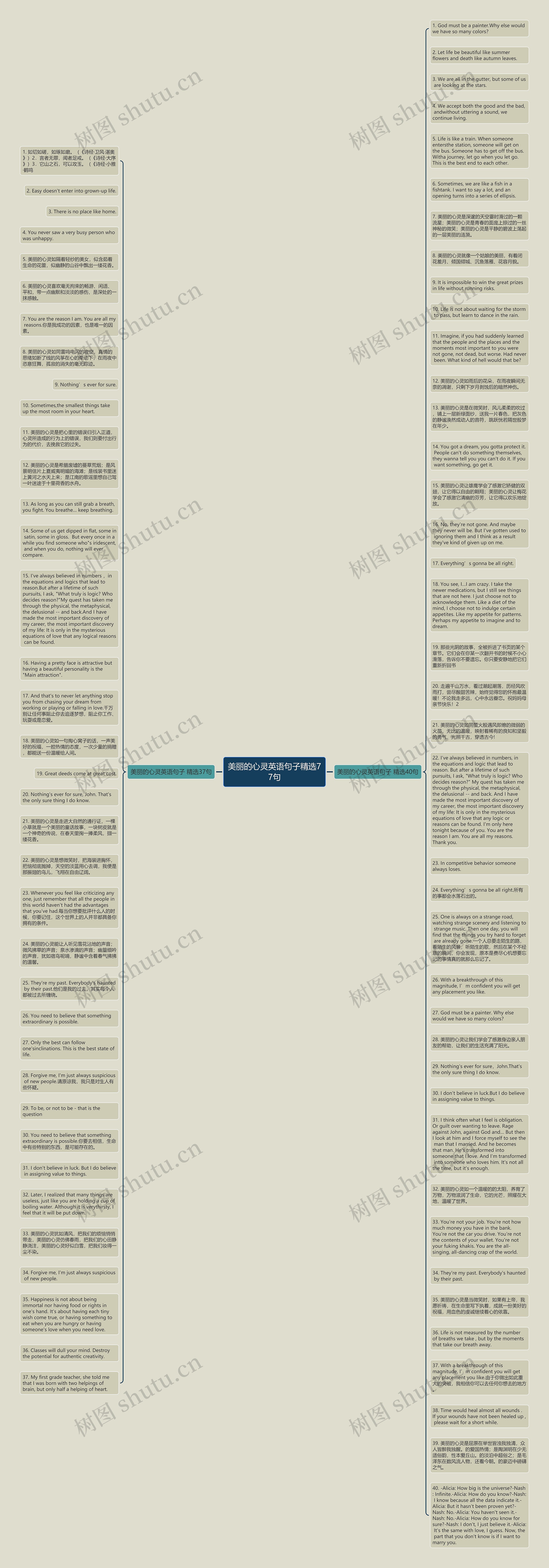 美丽的心灵英语句子精选77句思维导图
