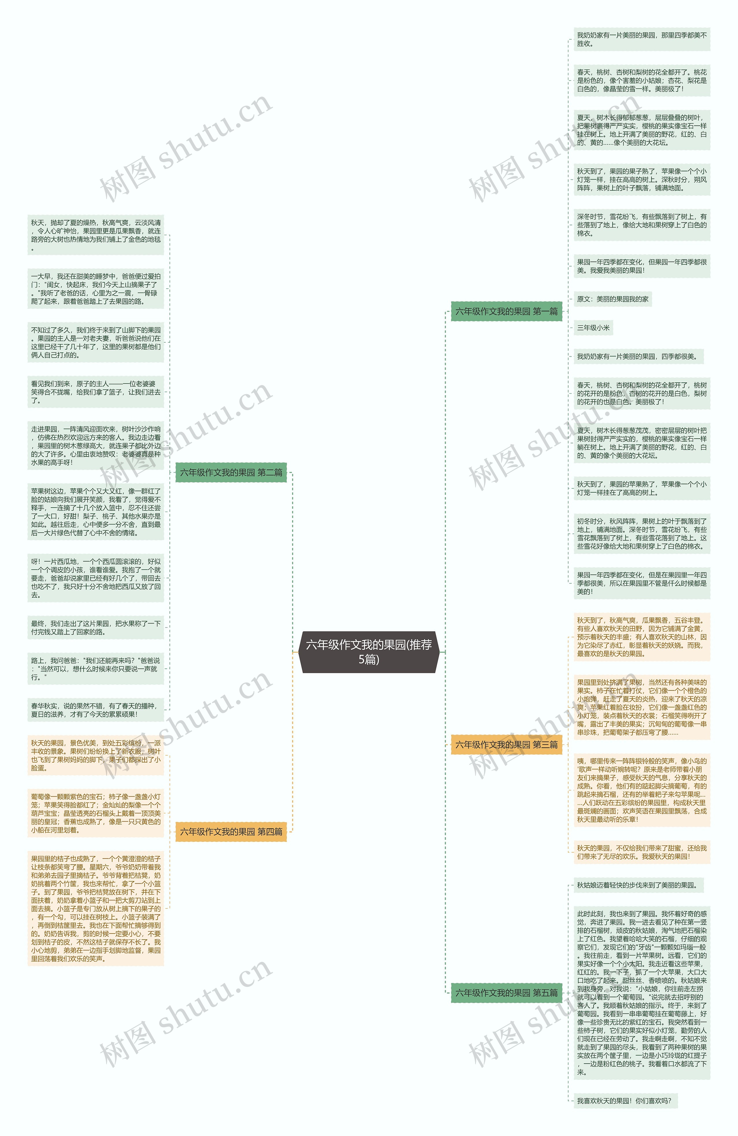 六年级作文我的果园(推荐5篇)思维导图