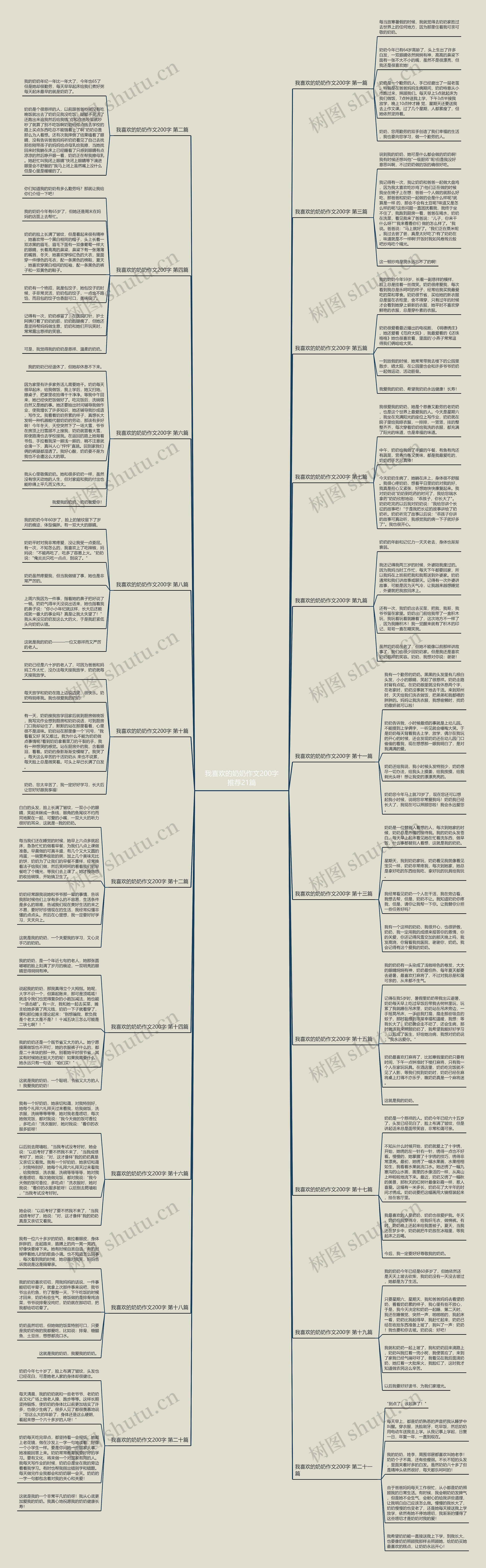 我喜欢的奶奶作文200字推荐21篇思维导图