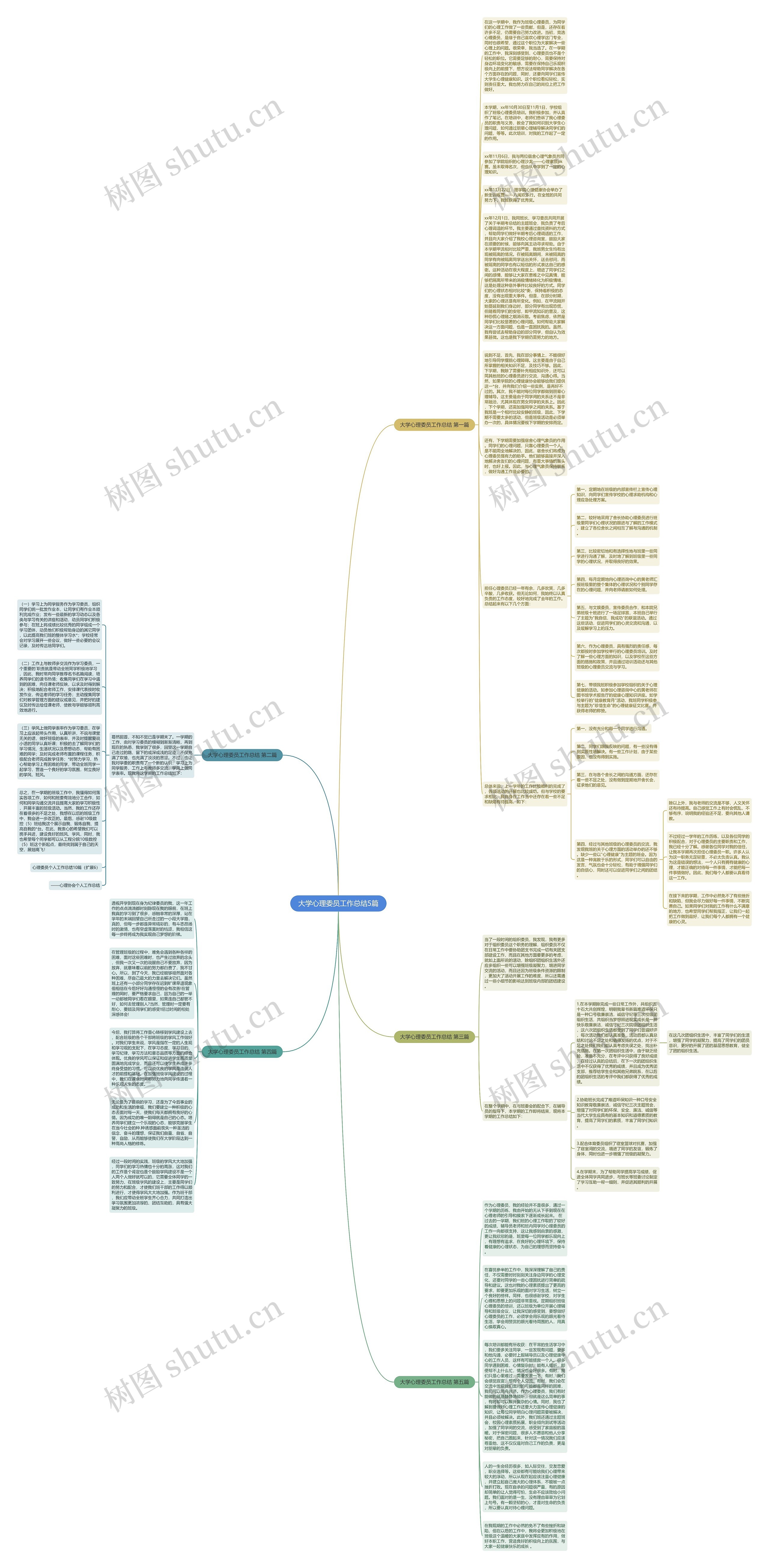 大学心理委员工作总结5篇思维导图