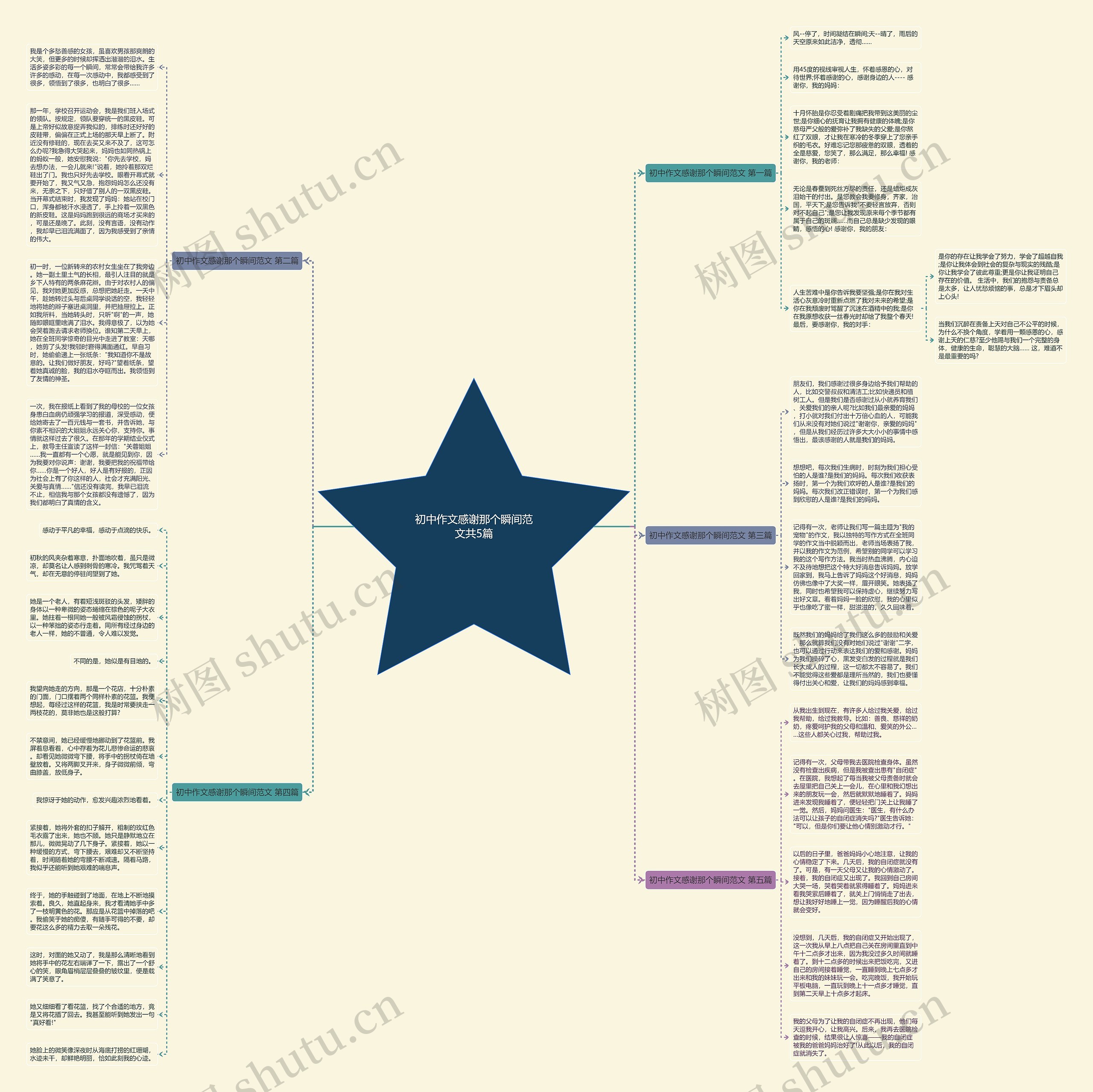 初中作文感谢那个瞬间范文共5篇思维导图