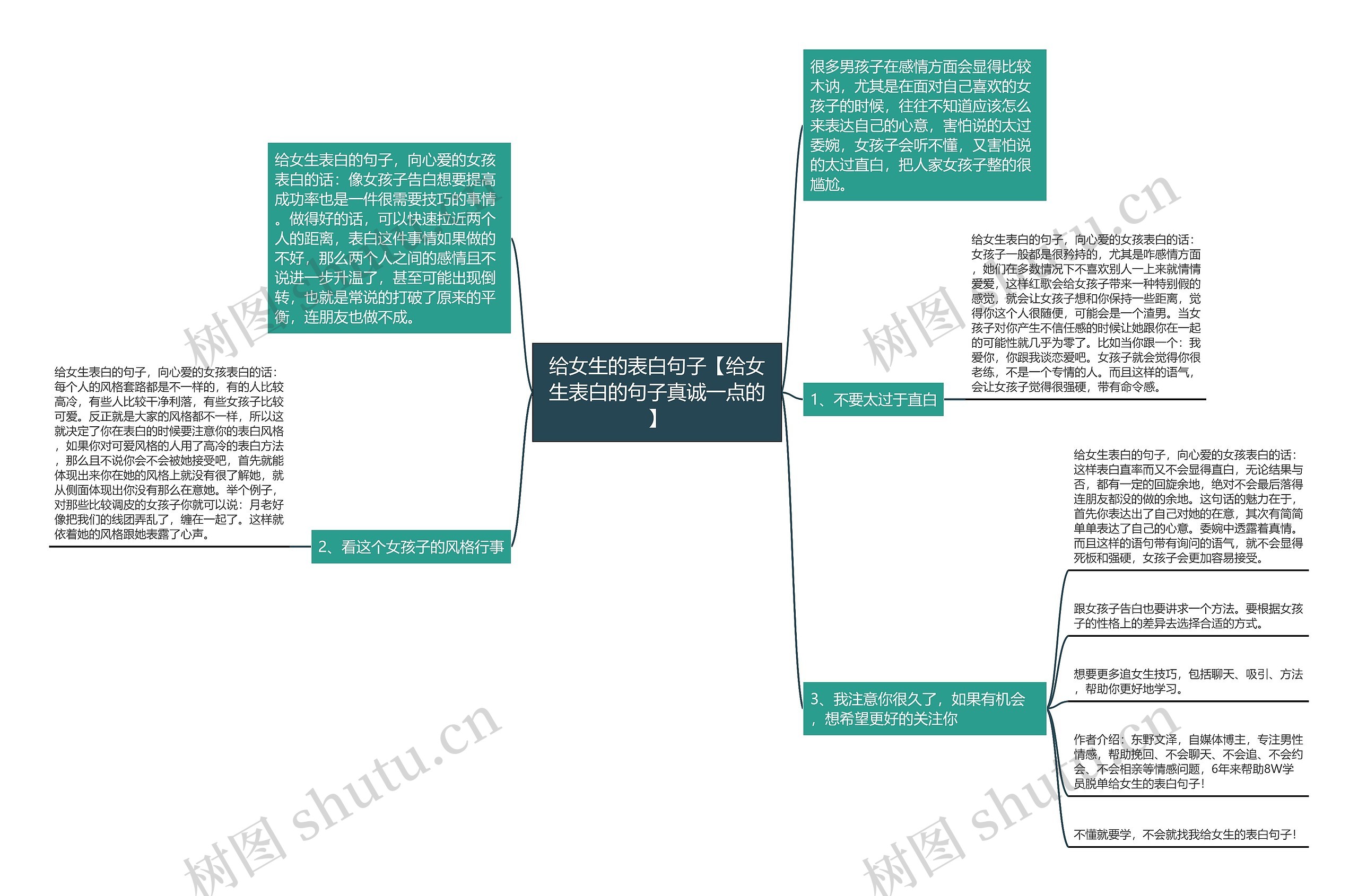 给女生的表白句子【给女生表白的句子真诚一点的】思维导图