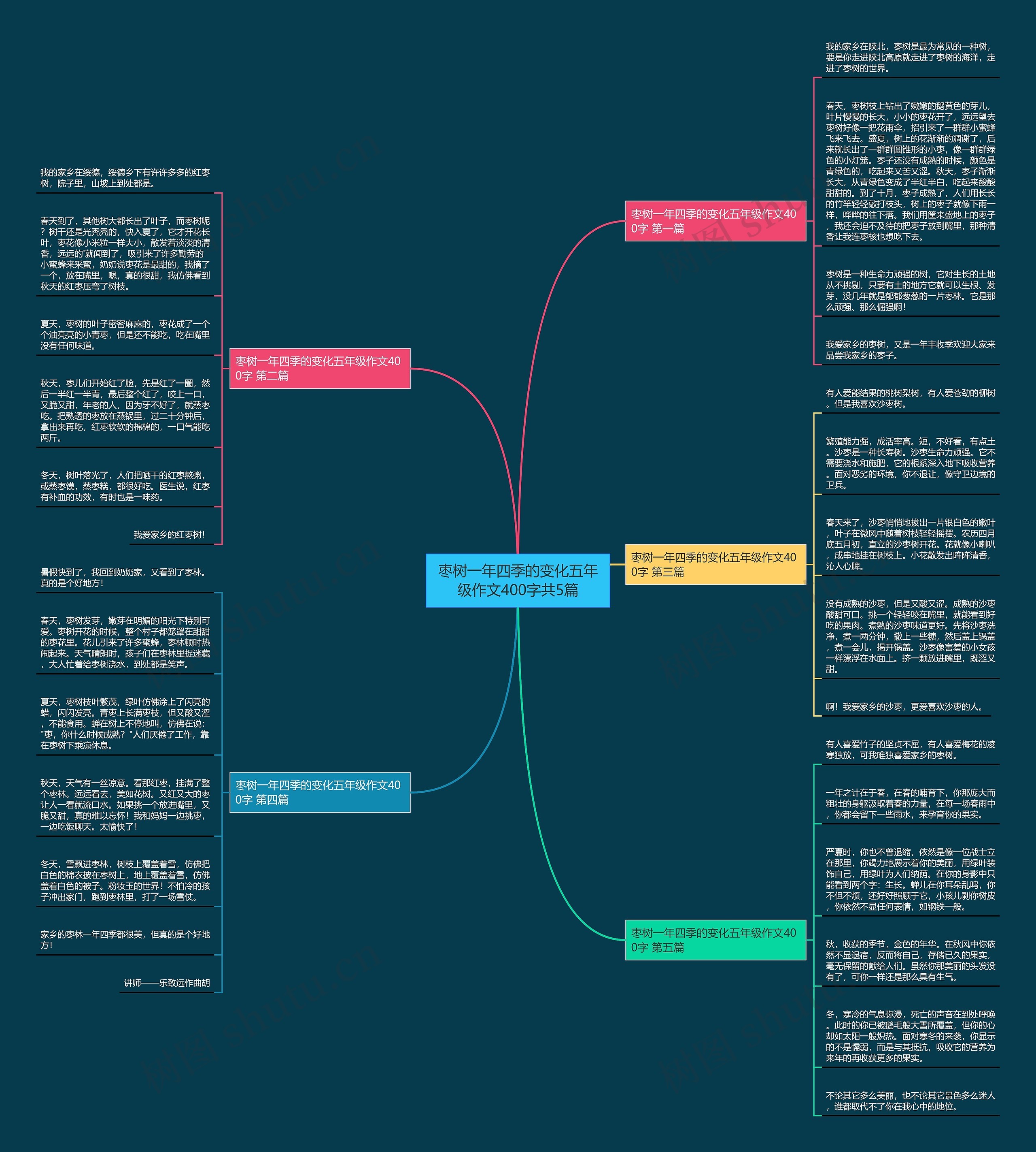 枣树一年四季的变化五年级作文400字共5篇 枣树一年四季的变化五年级作文400字共5篇