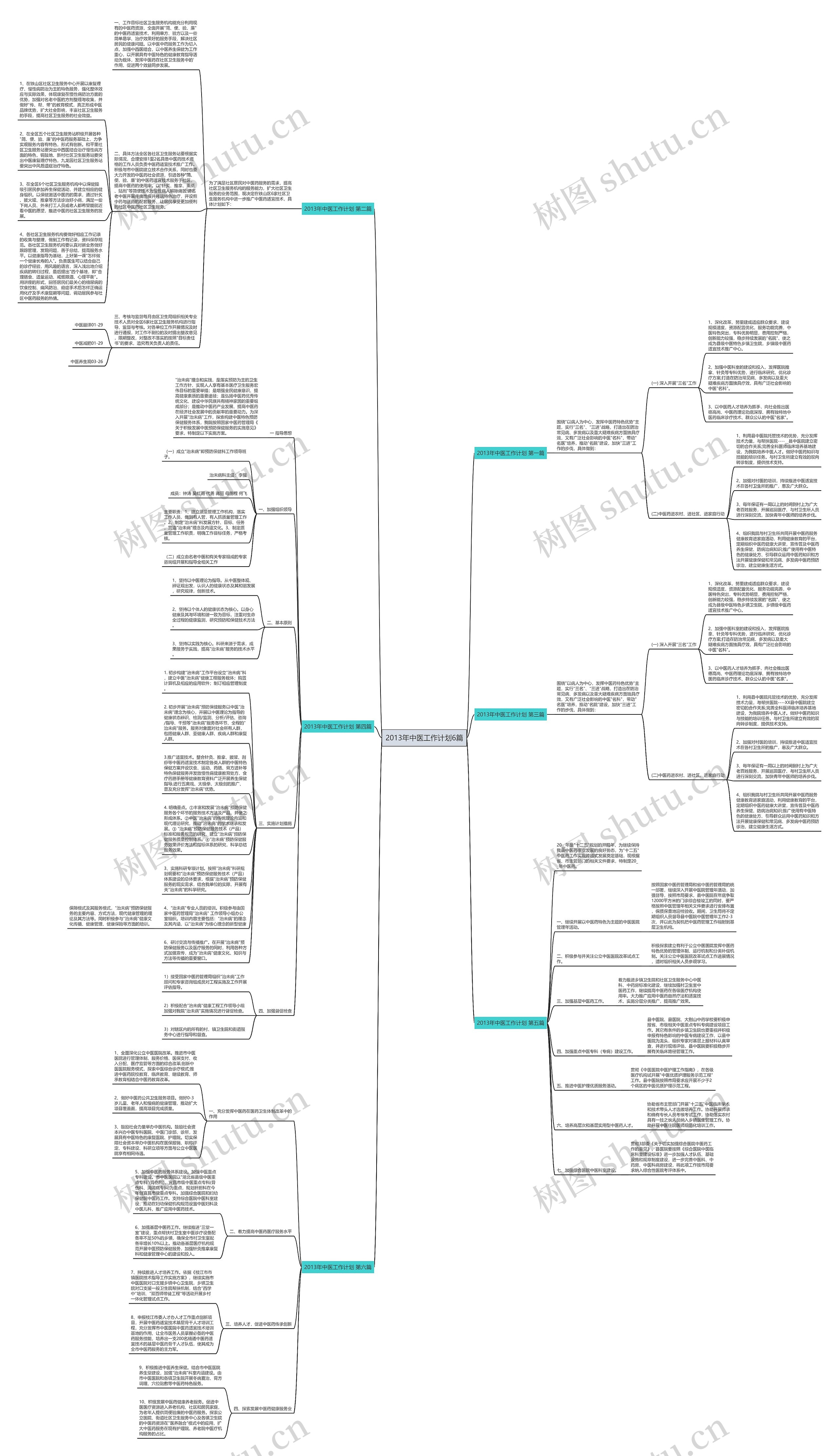 2013年中医工作计划6篇思维导图