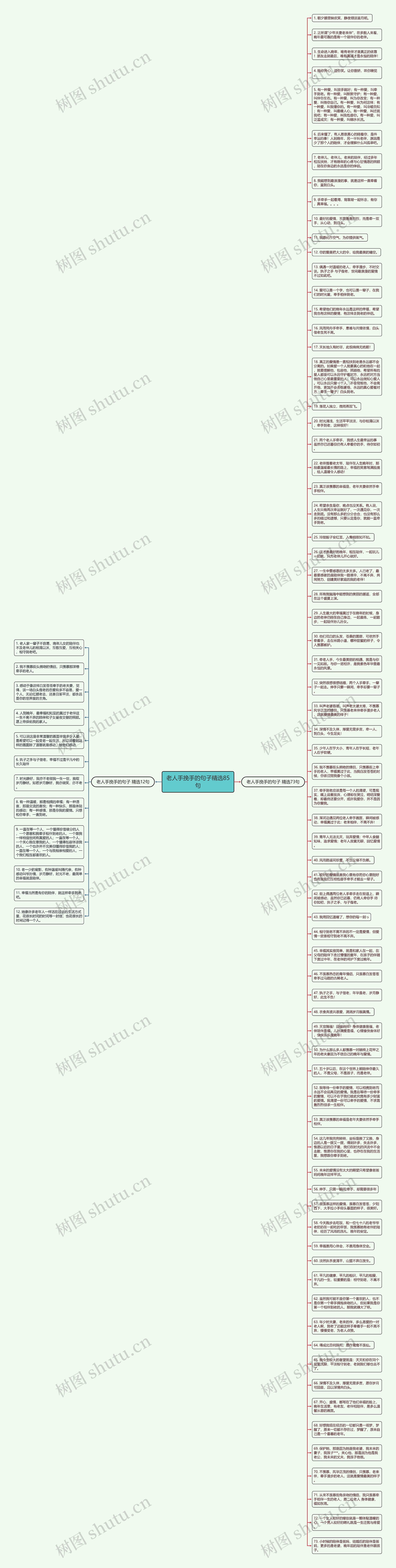 老人手挽手的句子精选85句思维导图