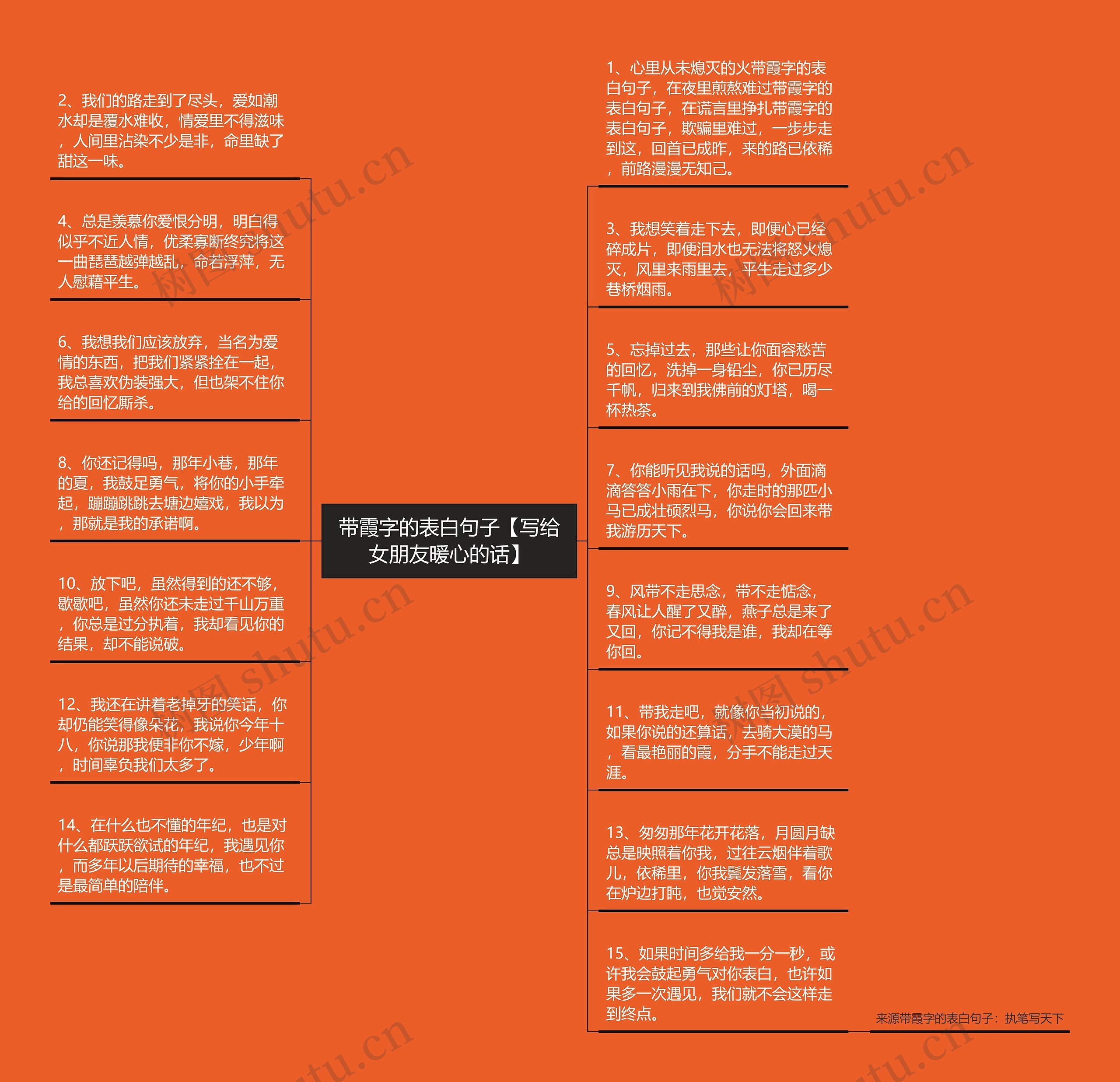 带霞字的表白句子【写给女朋友暖心的话】