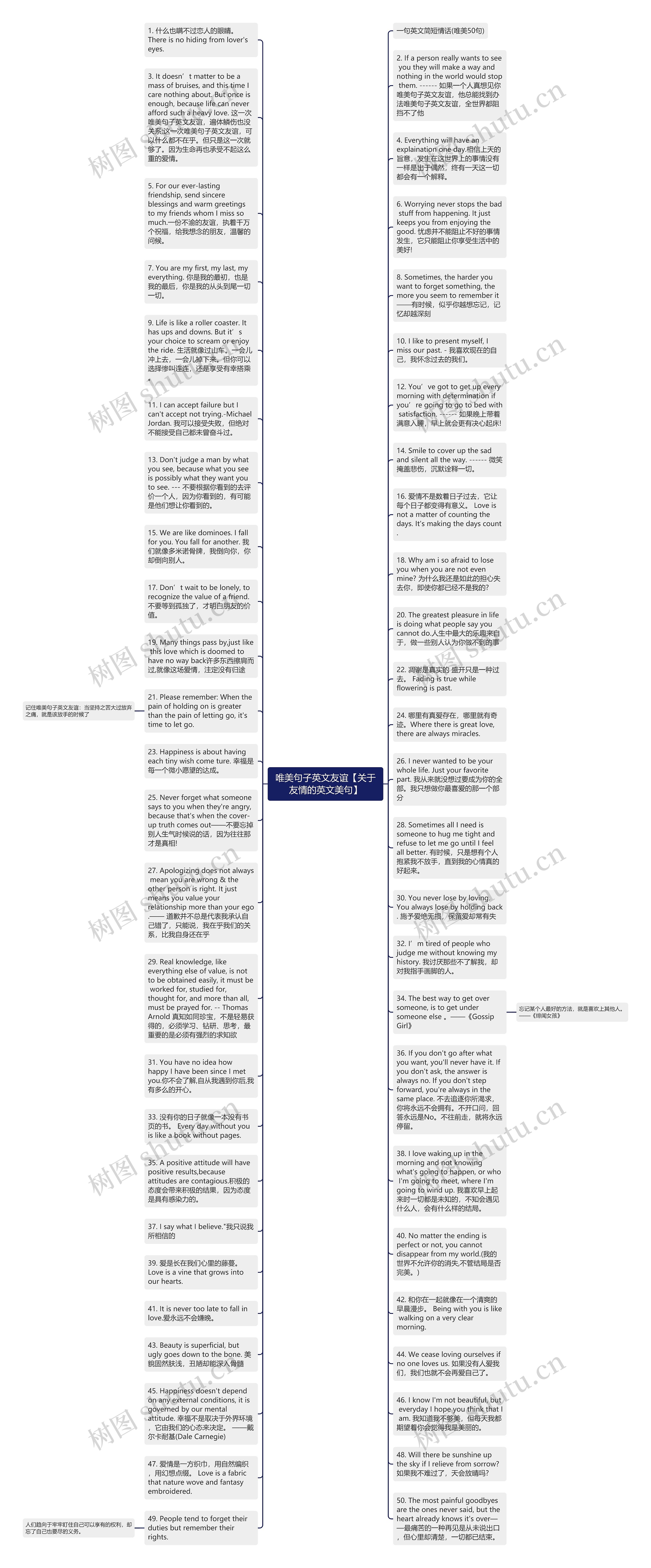 唯美句子英文友谊【关于友情的英文美句】思维导图