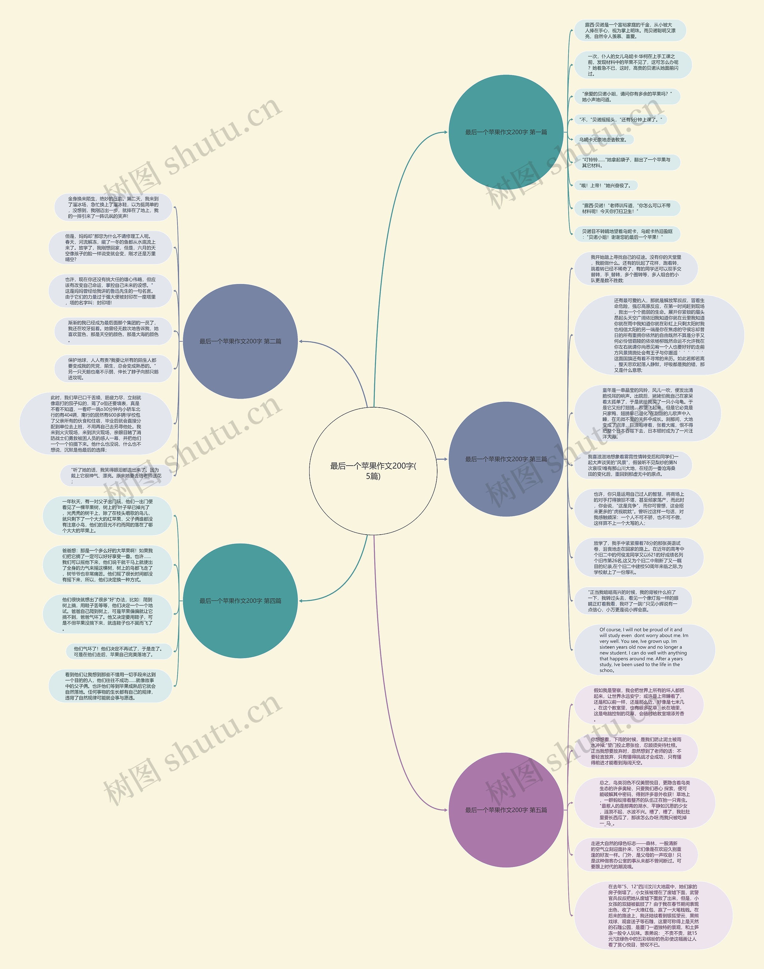 最后一个苹果作文200字(5篇)思维导图