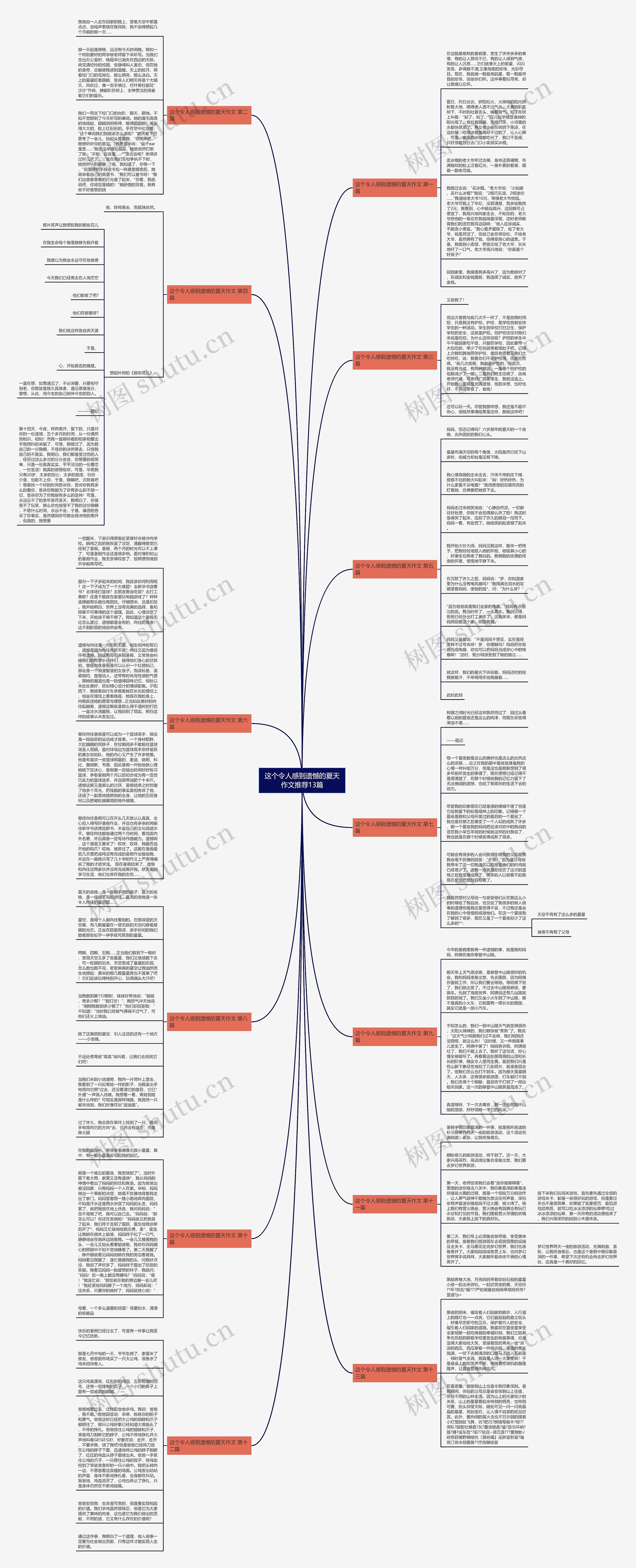 这个令人感到遗憾的夏天作文推荐13篇思维导图