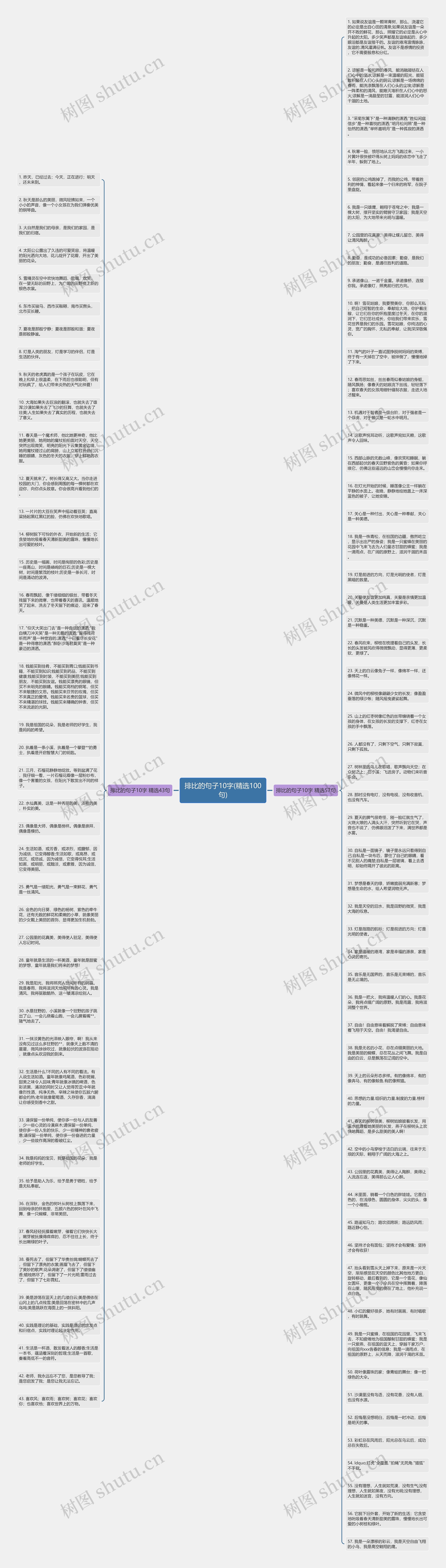 排比的句子10字(精选100句)思维导图