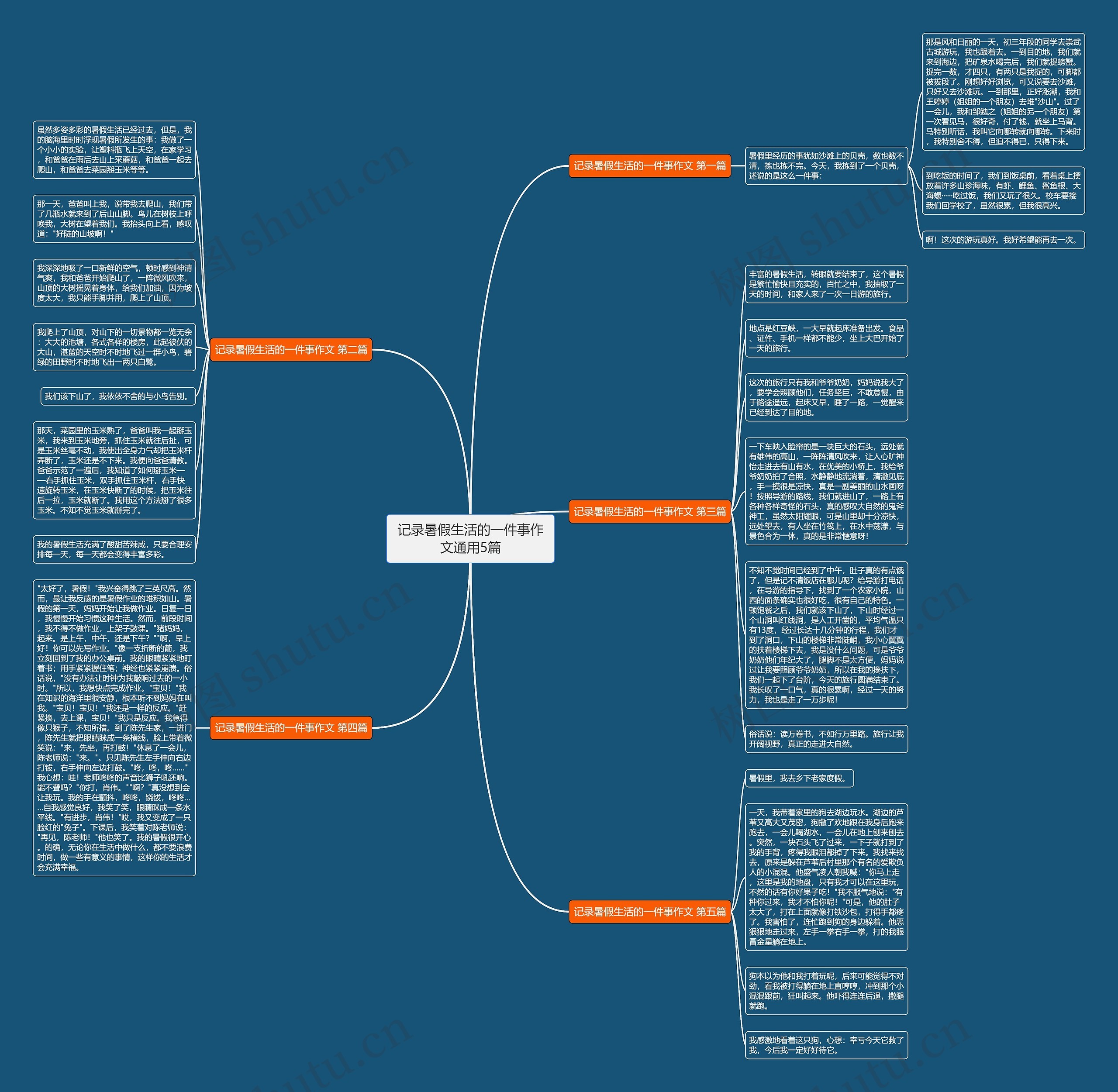 记录暑假生活的一件事作文通用5篇思维导图