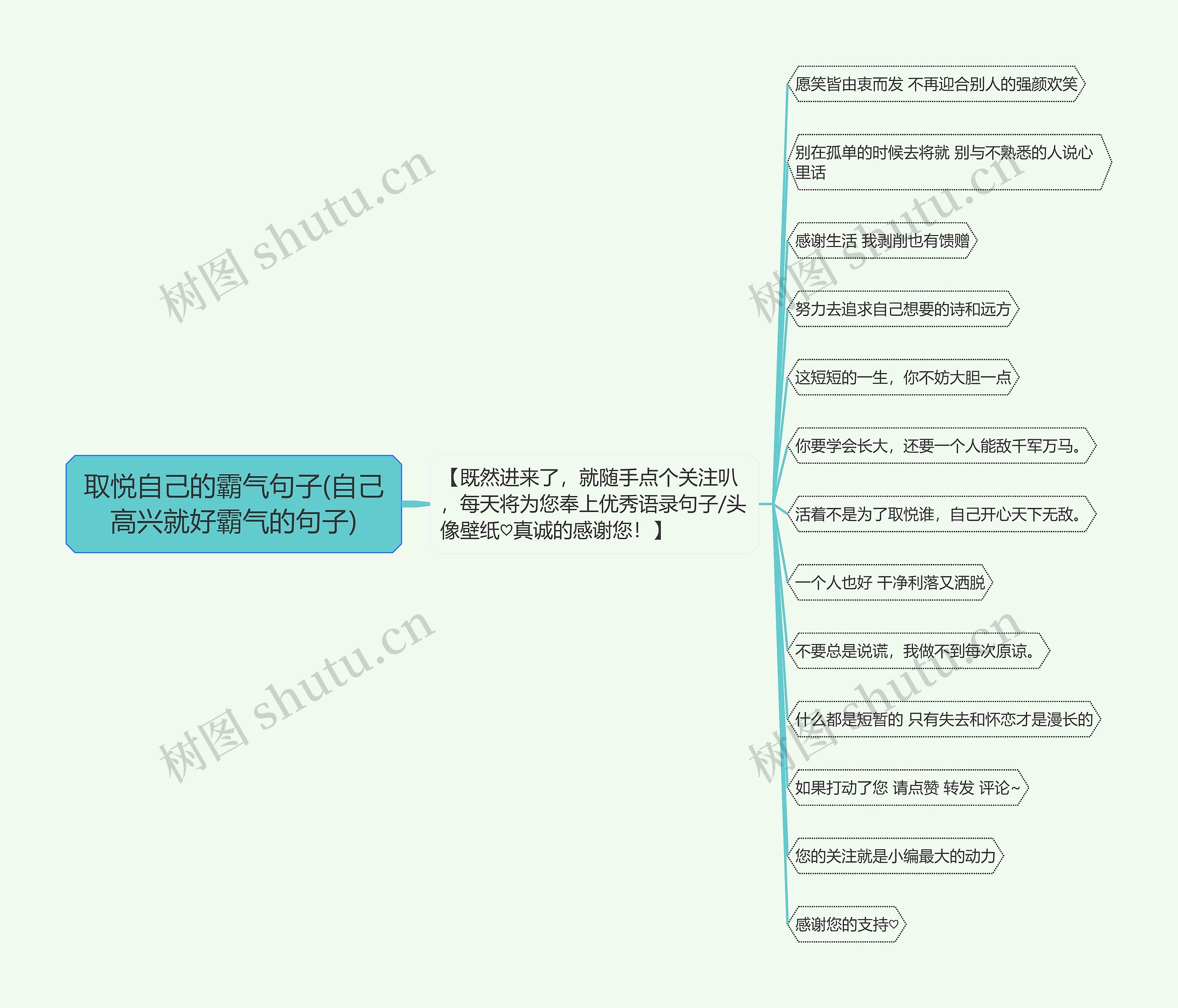 取悦自己的霸气句子(自己高兴就好霸气的句子)思维导图