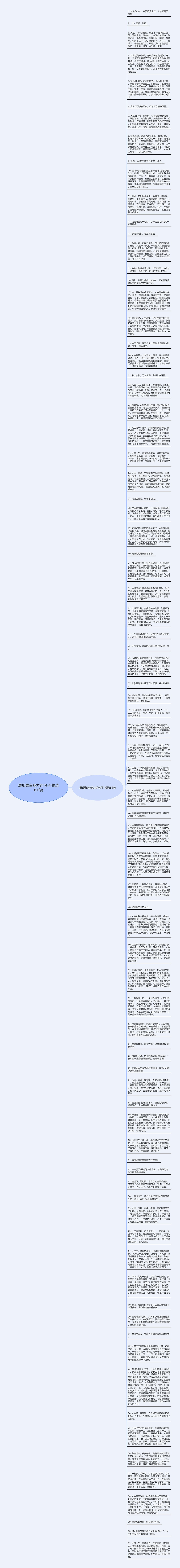 展现舞台魅力的句子(精选81句)