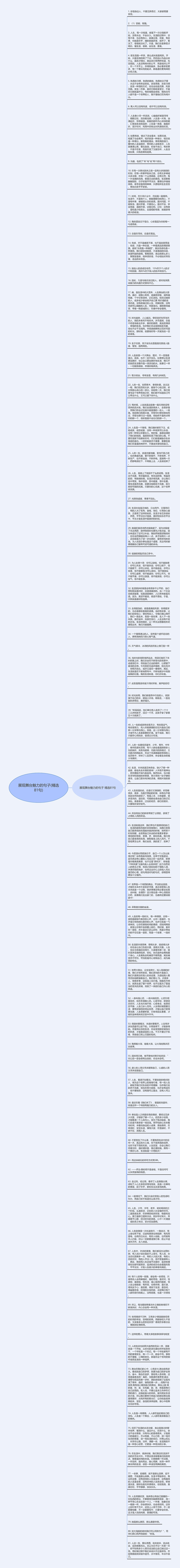 展现舞台魅力的句子(精选81句)思维导图