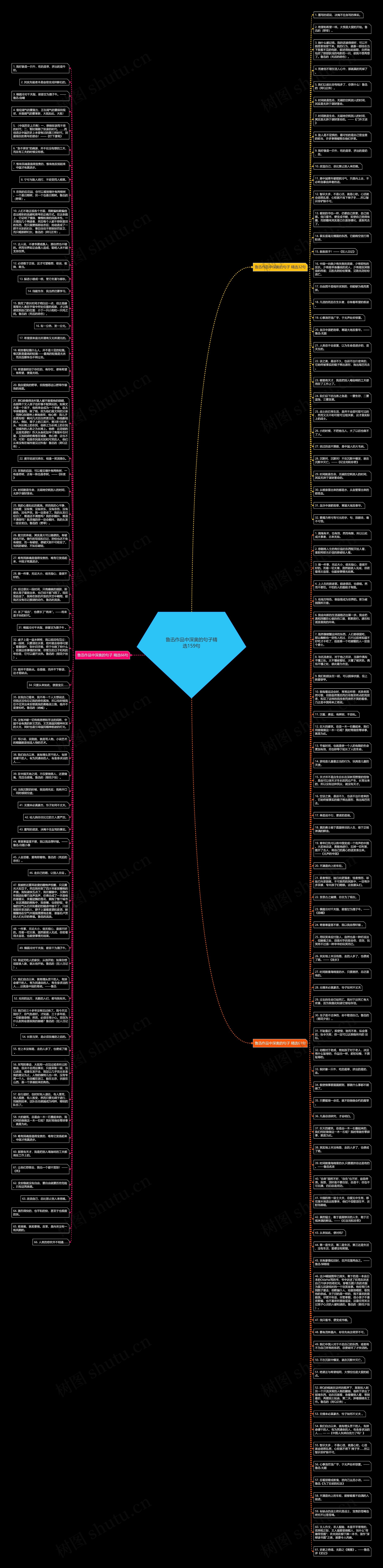鲁迅作品中深奥的句子精选159句思维导图