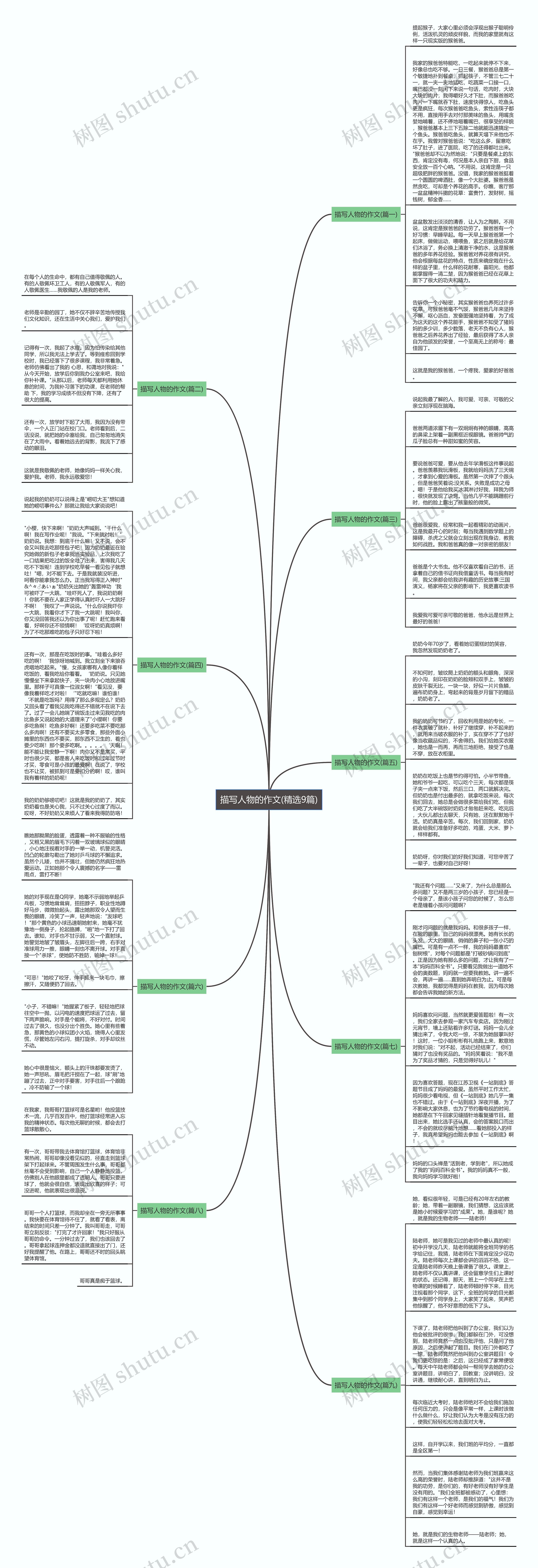 描写人物的作文(精选9篇)思维导图