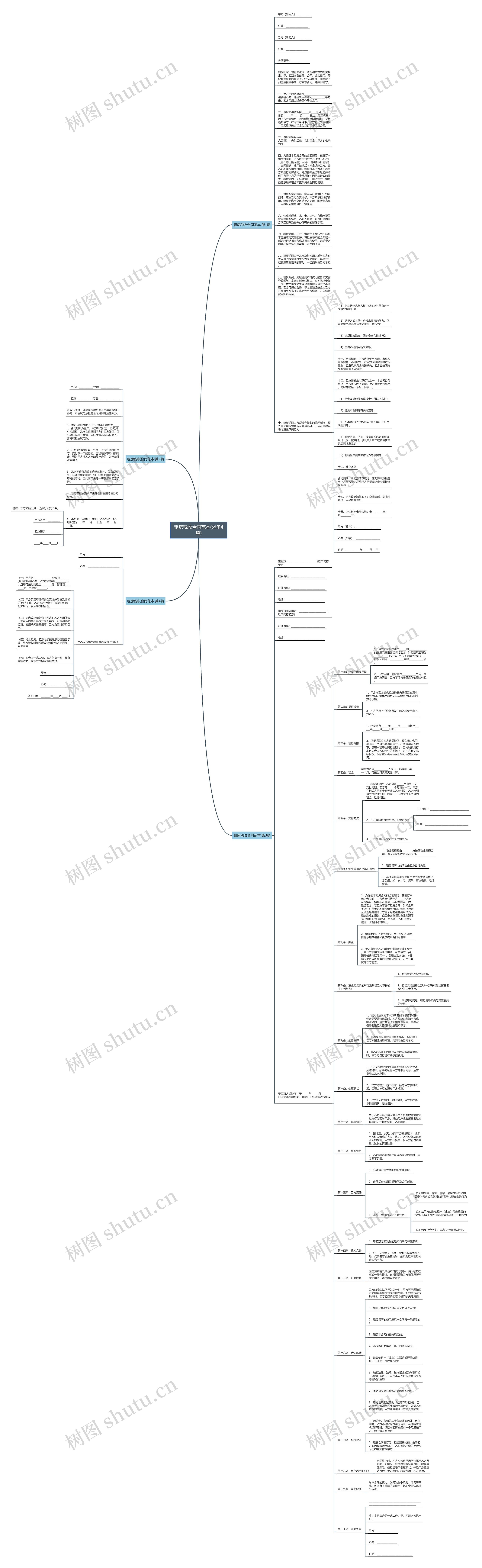 租房税收合同范本(必备4篇)思维导图