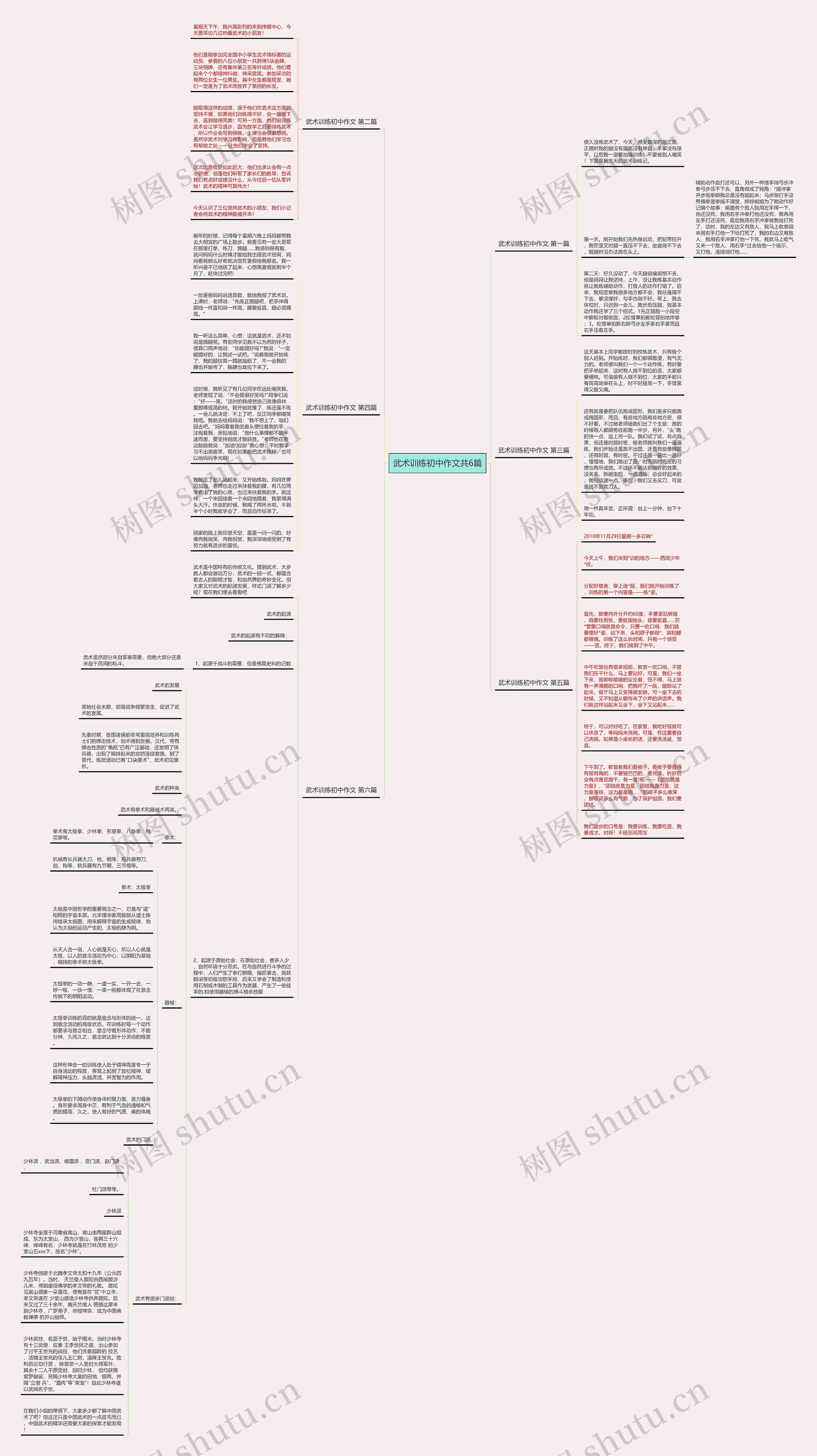 武术训练初中作文共6篇思维导图