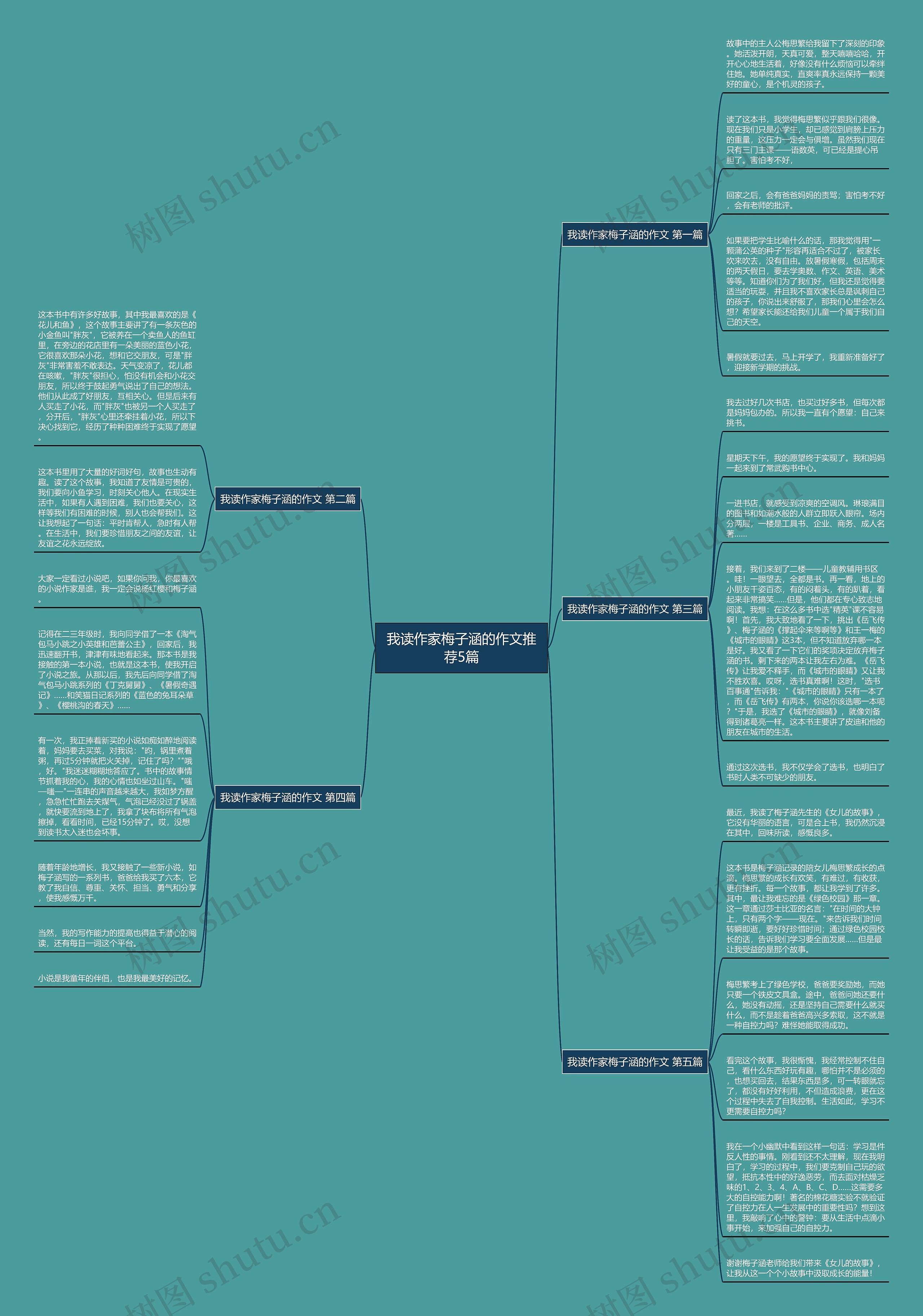 我读作家梅子涵的作文推荐5篇思维导图
