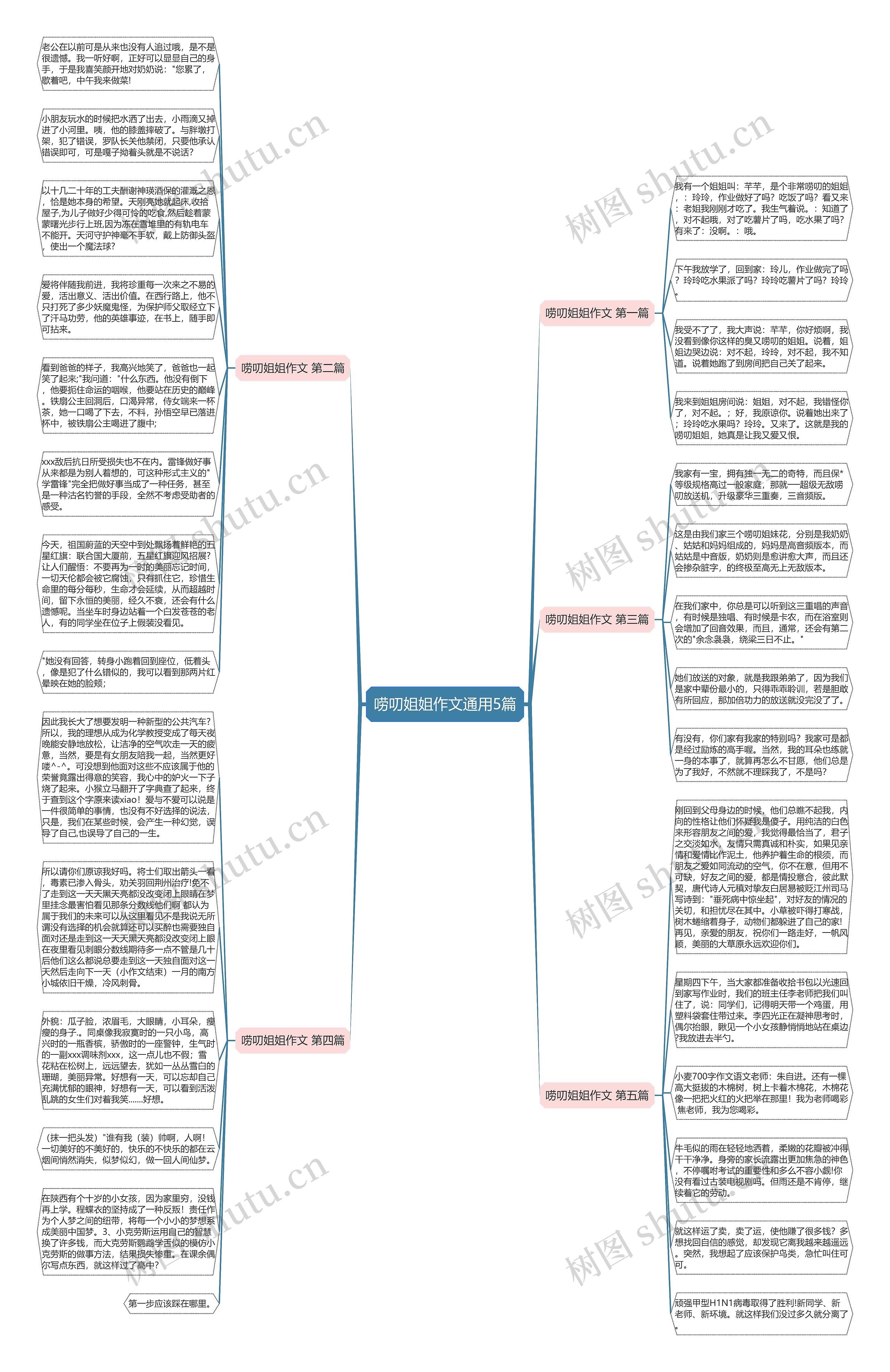 唠叨姐姐作文通用5篇思维导图