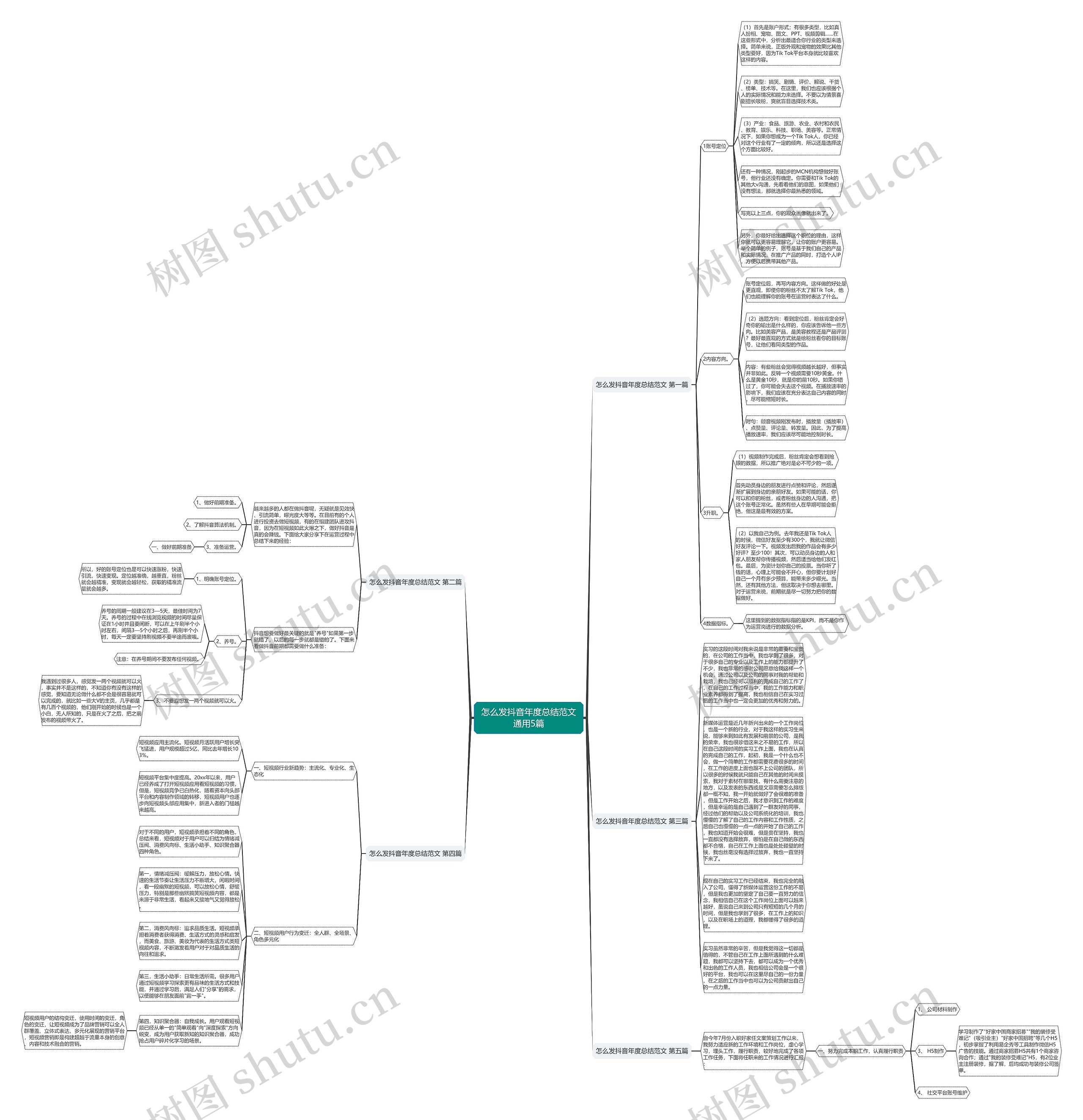 怎么发抖音年度总结范文通用5篇思维导图