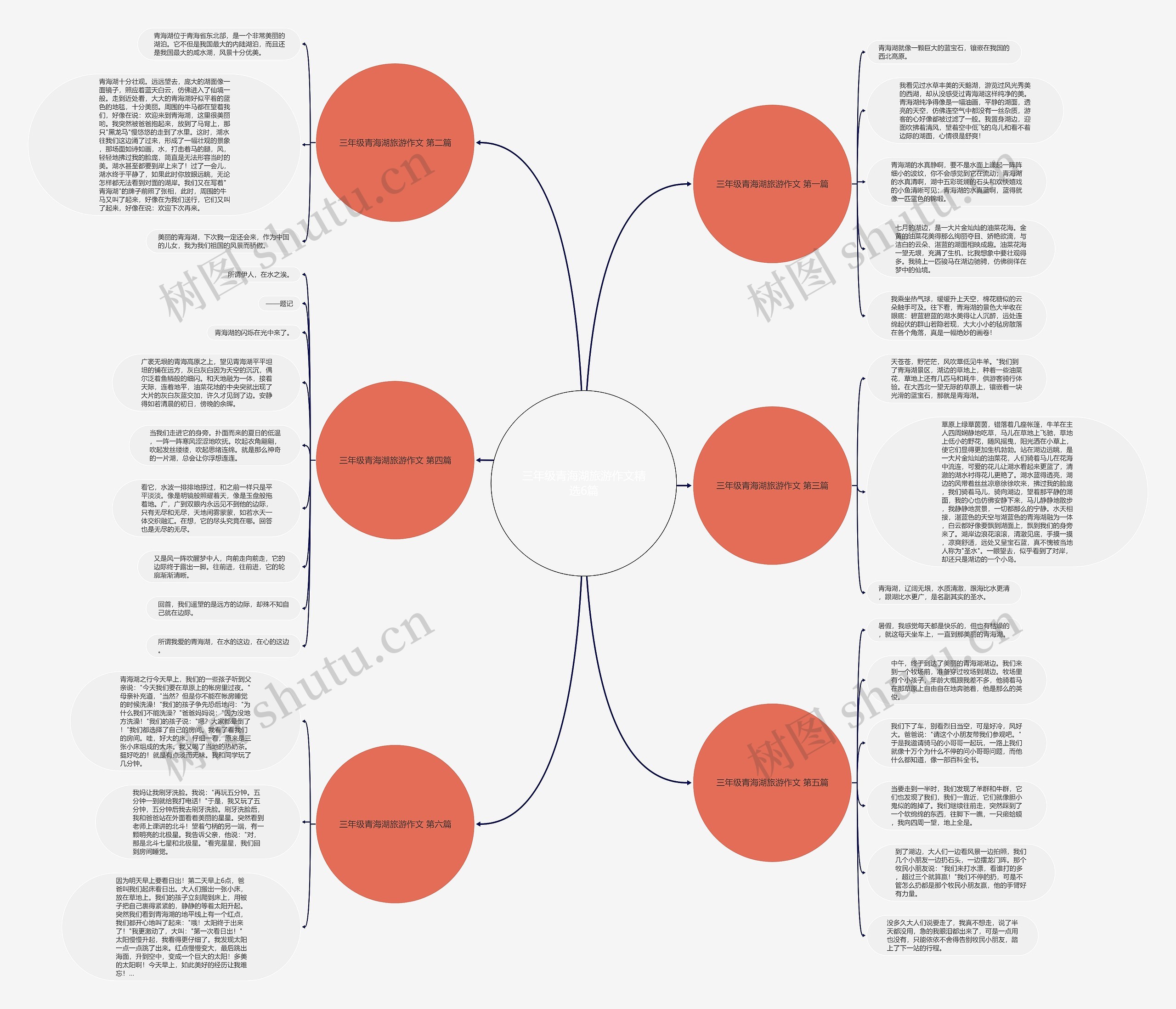 三年级青海湖旅游作文精选6篇思维导图