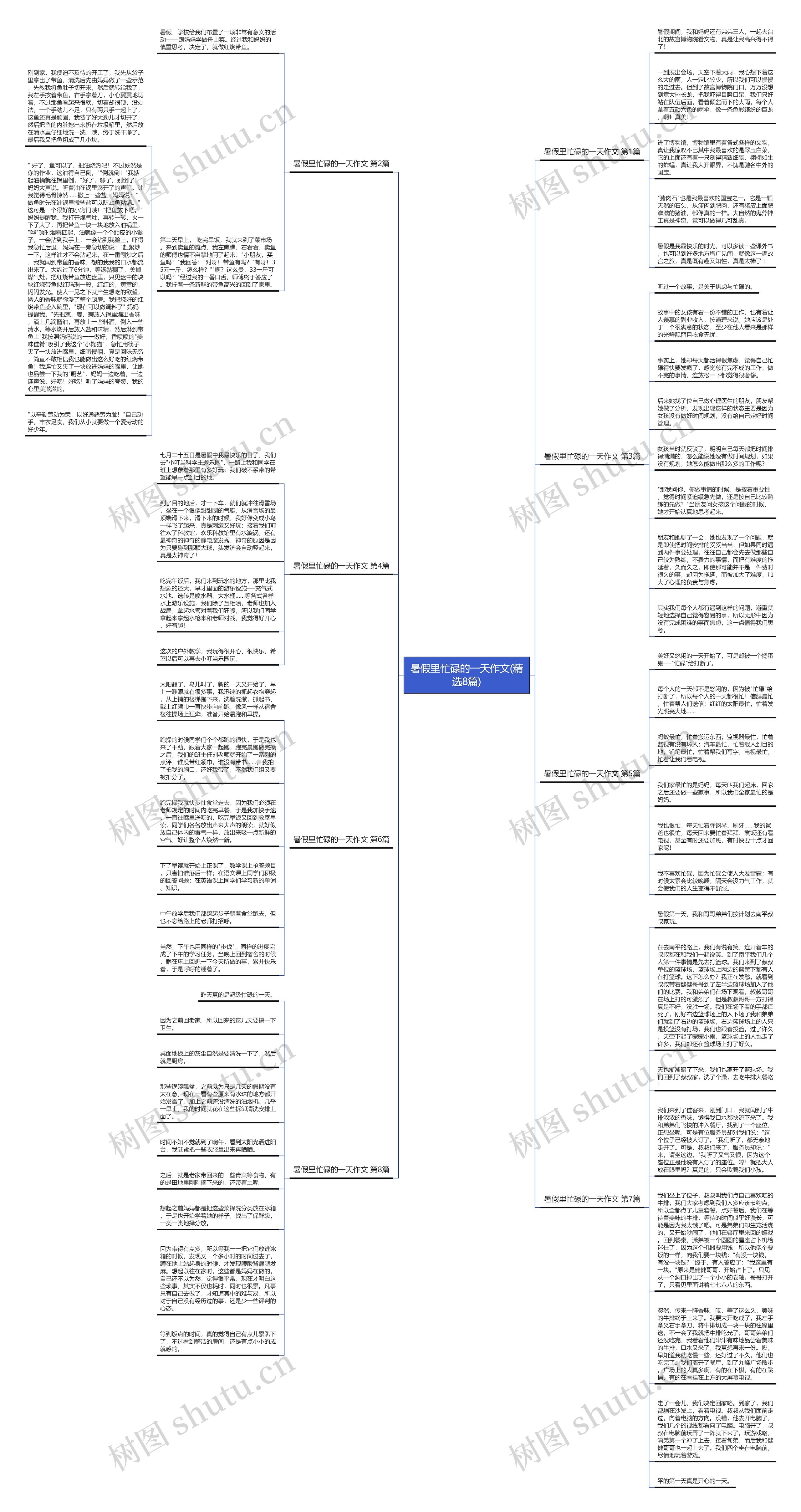 暑假里忙碌的一天作文(精选8篇)思维导图