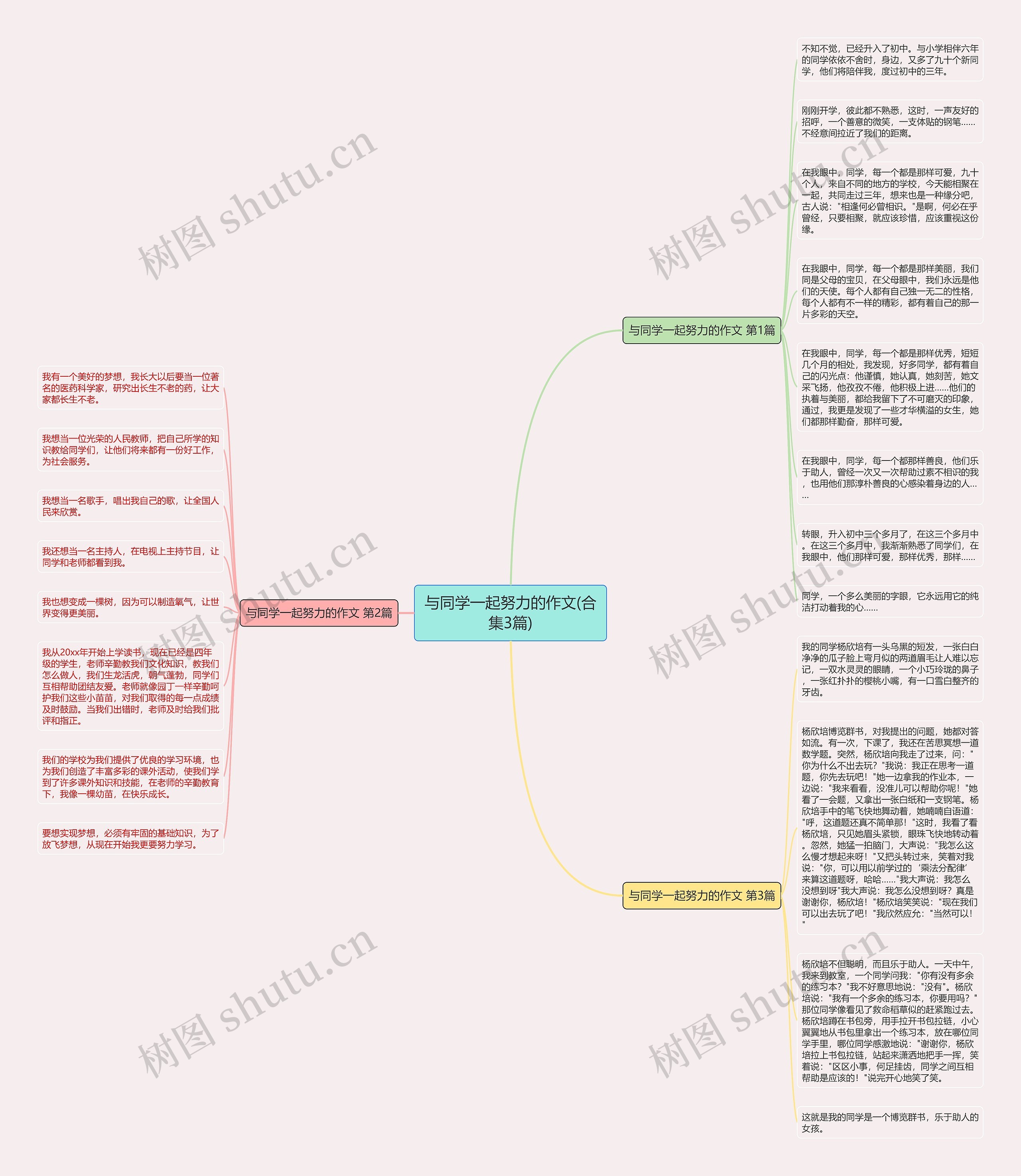 与同学一起努力的作文(合集3篇)思维导图