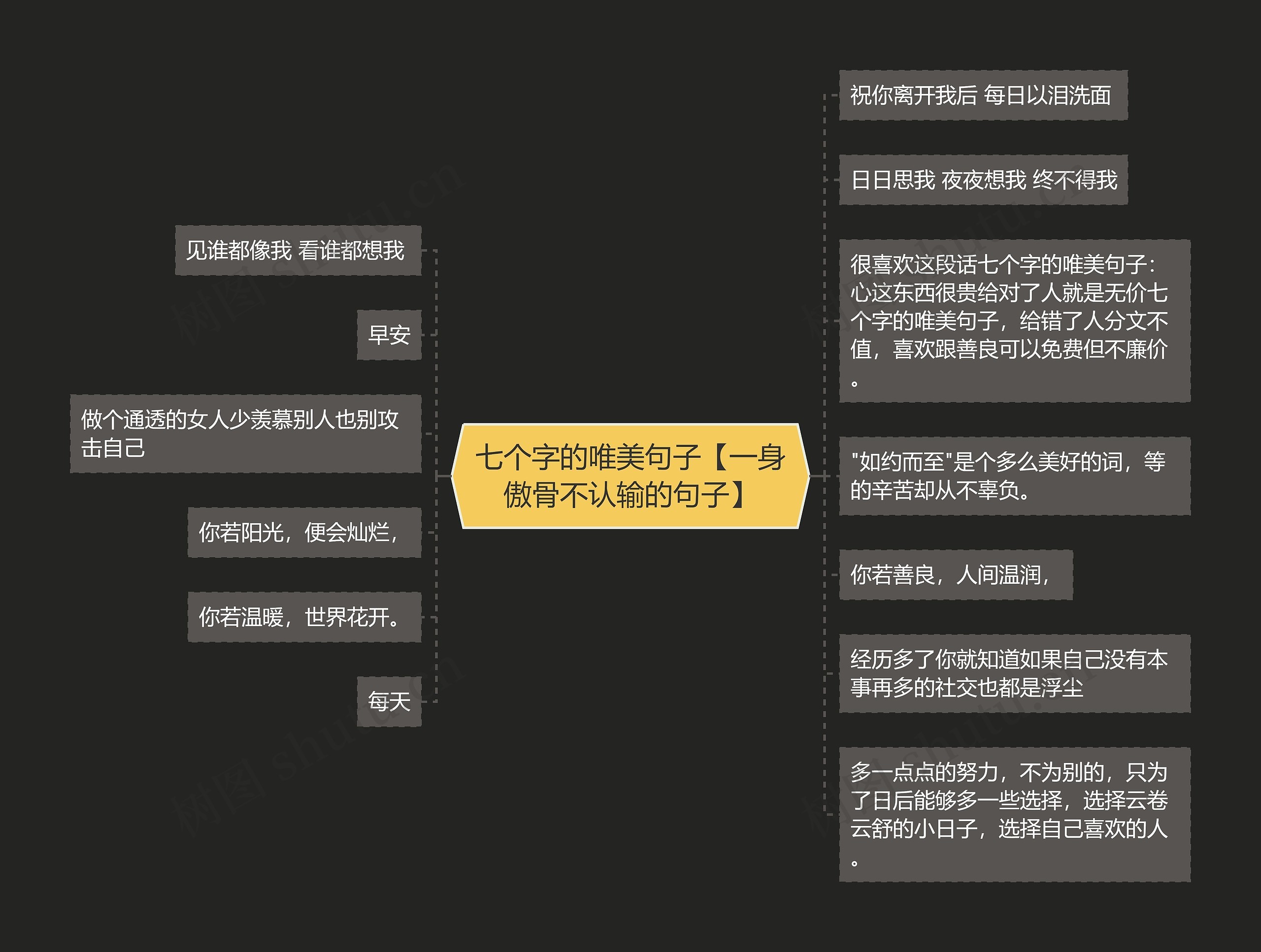 七个字的唯美句子【一身傲骨不认输的句子】思维导图