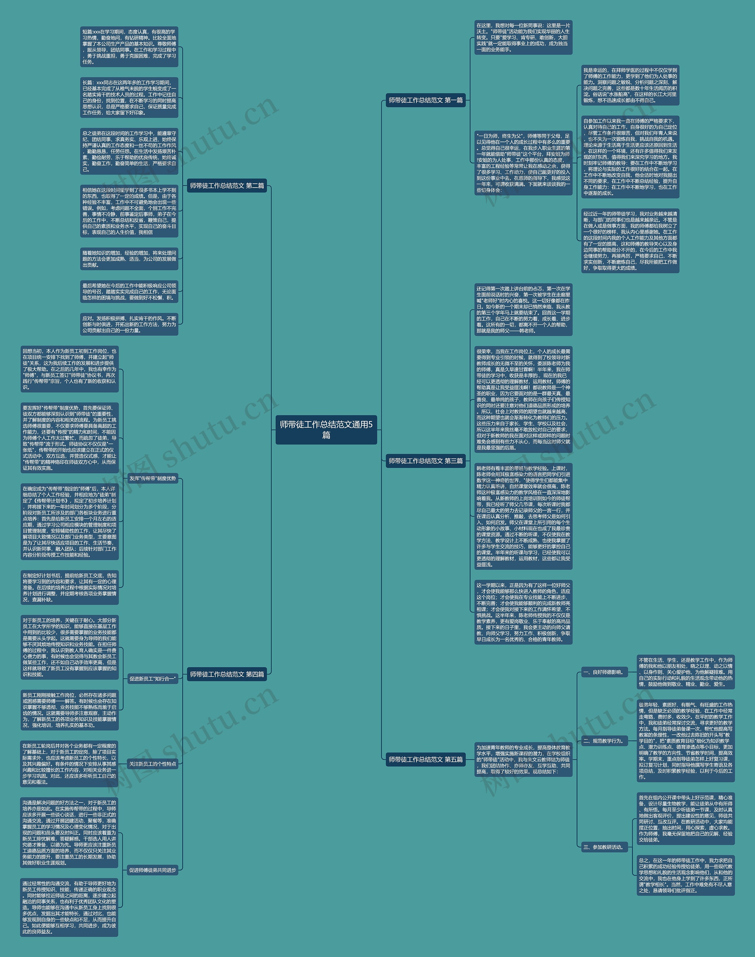 师带徒工作总结范文通用5篇思维导图