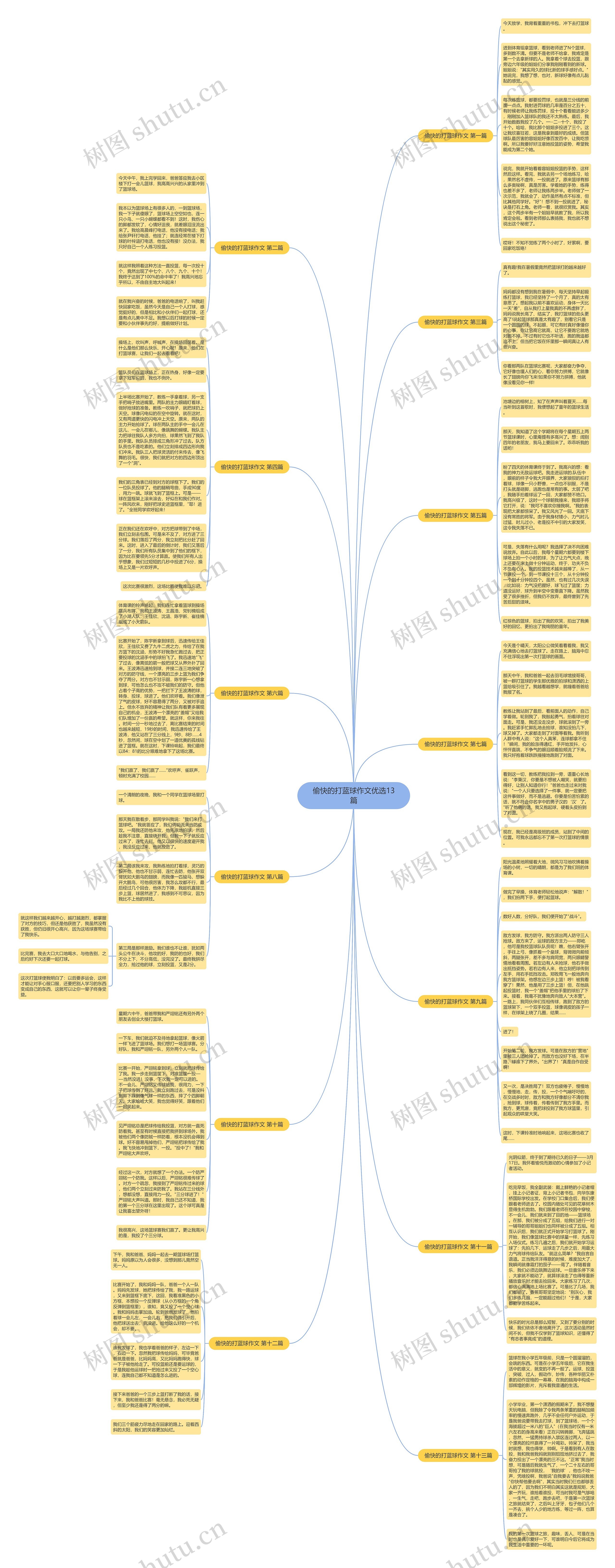 偷快的打蓝球作文优选13篇思维导图