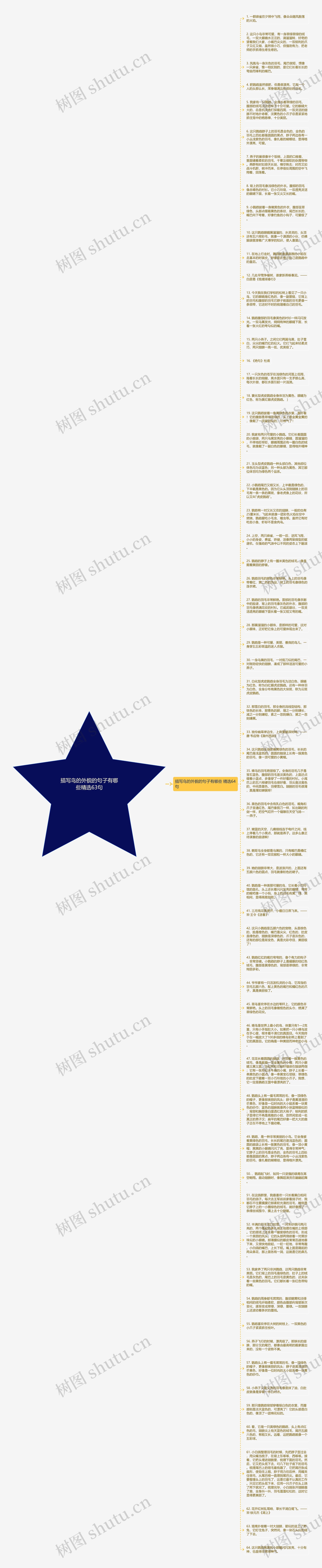 描写鸟的外貌的句子有哪些精选63句思维导图