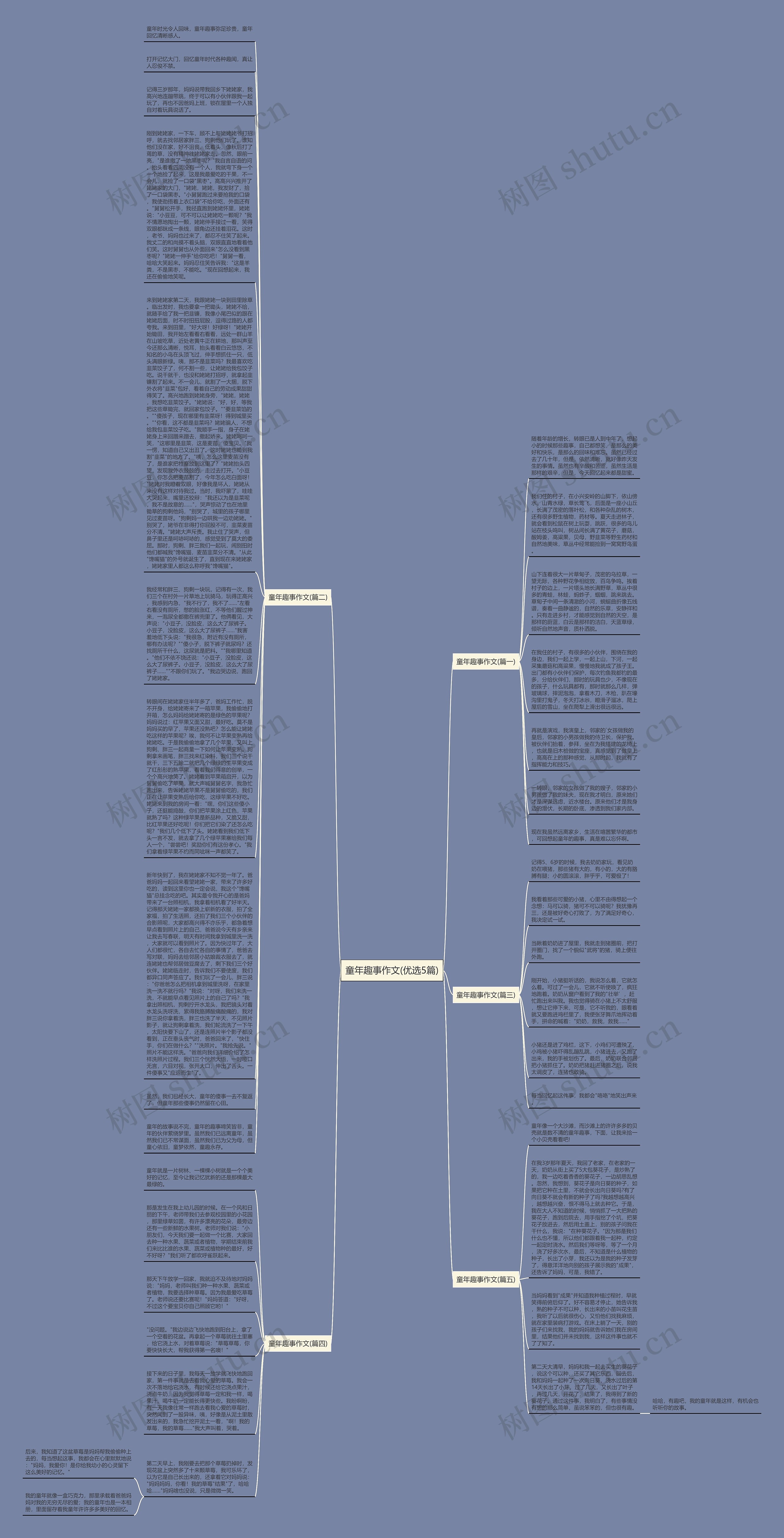 童年趣事作文(优选5篇)思维导图