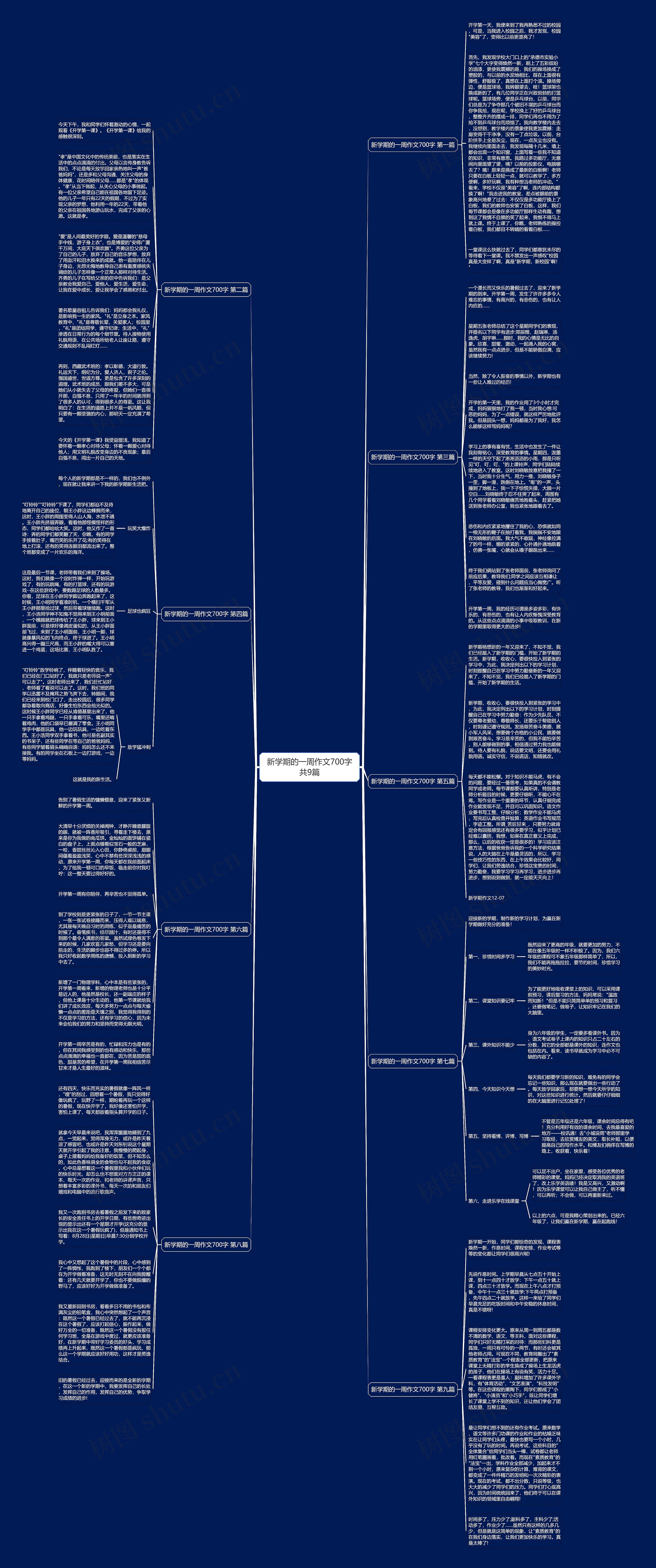 新学期的一周作文700字共9篇思维导图