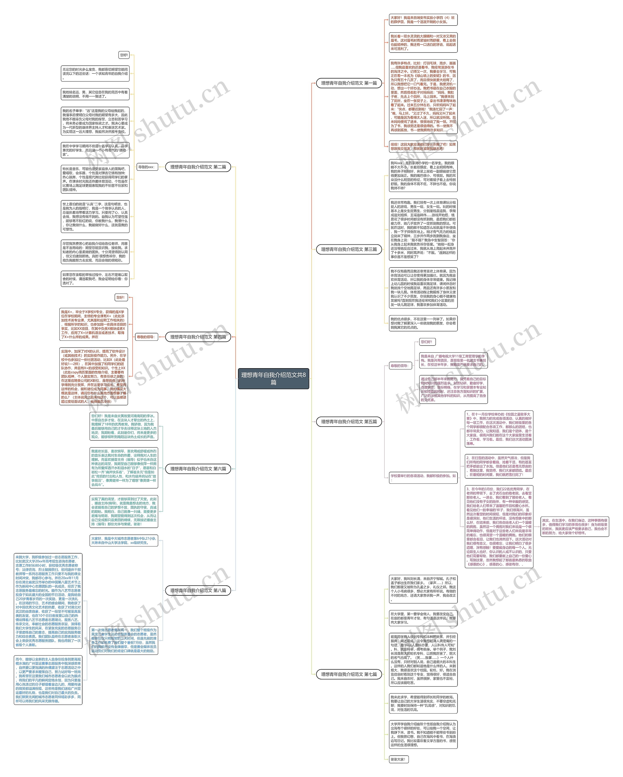 理想青年自我介绍范文共8篇思维导图