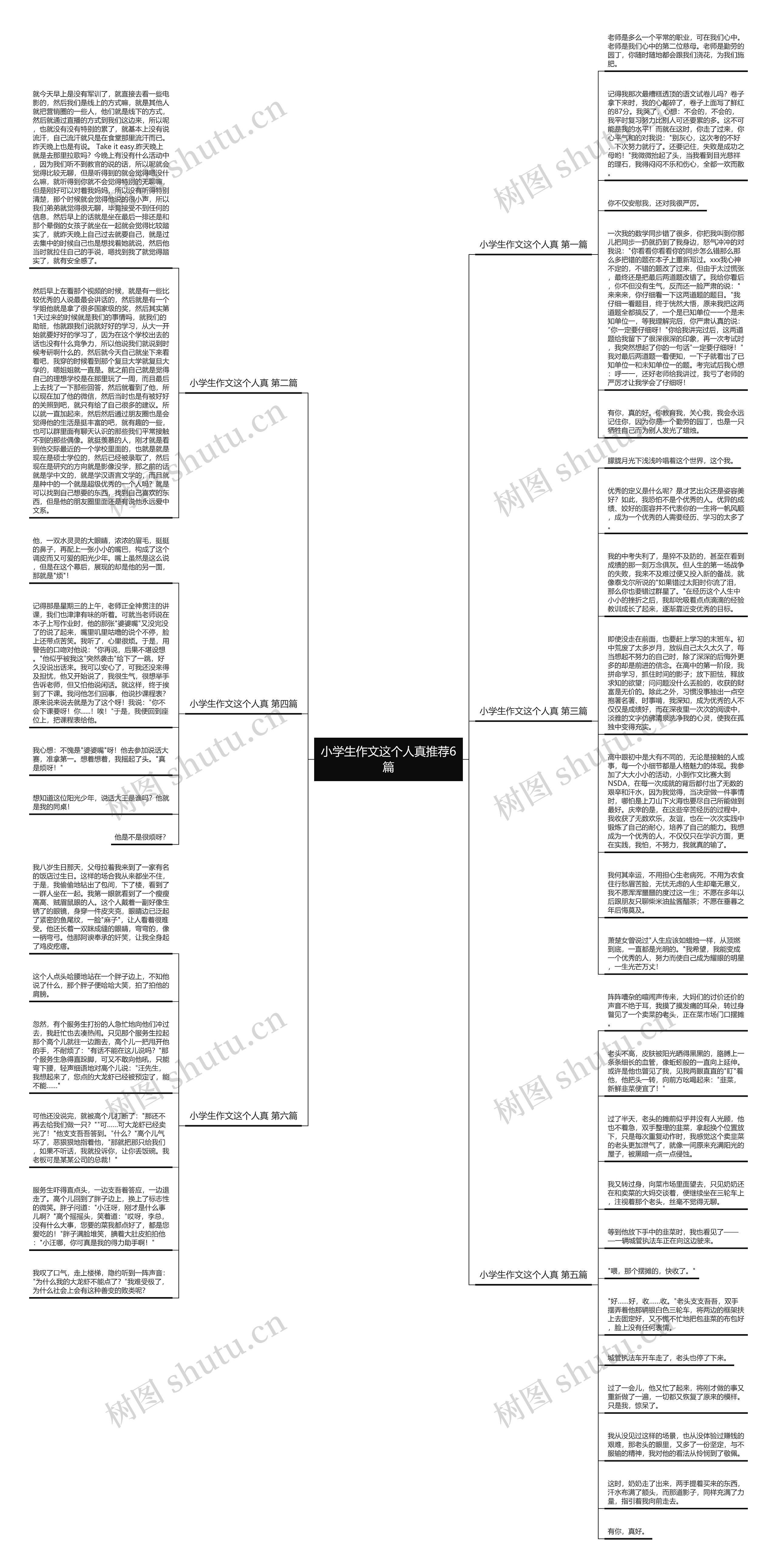 小学生作文这个人真推荐6篇思维导图