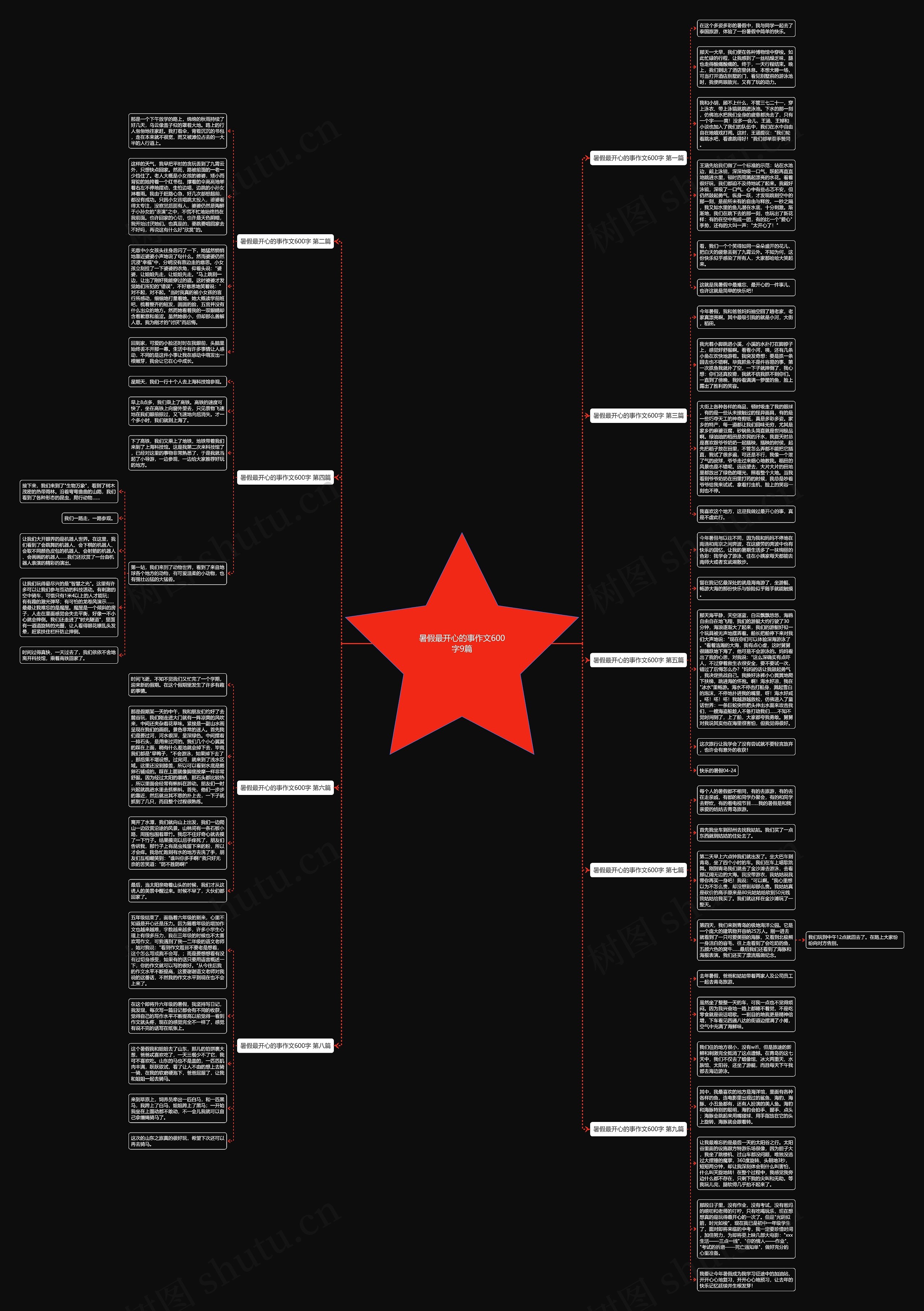 暑假最开心的事作文600字9篇思维导图