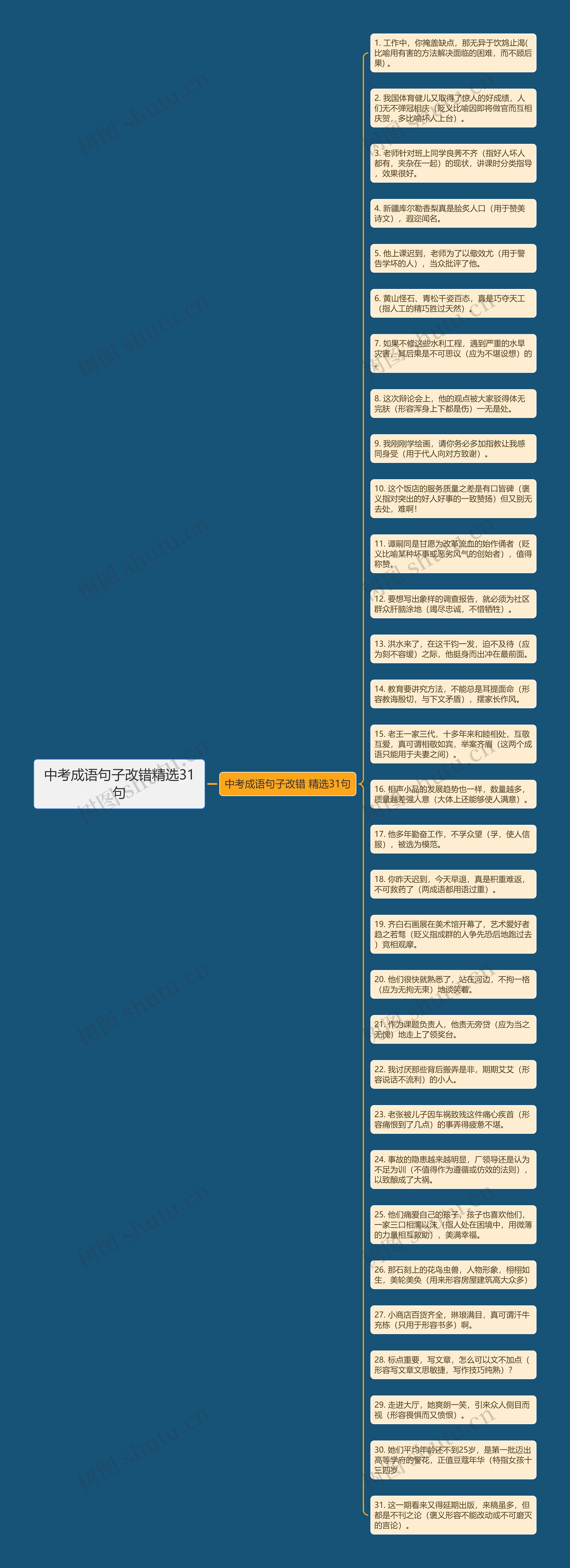 中考成语句子改错精选31句思维导图