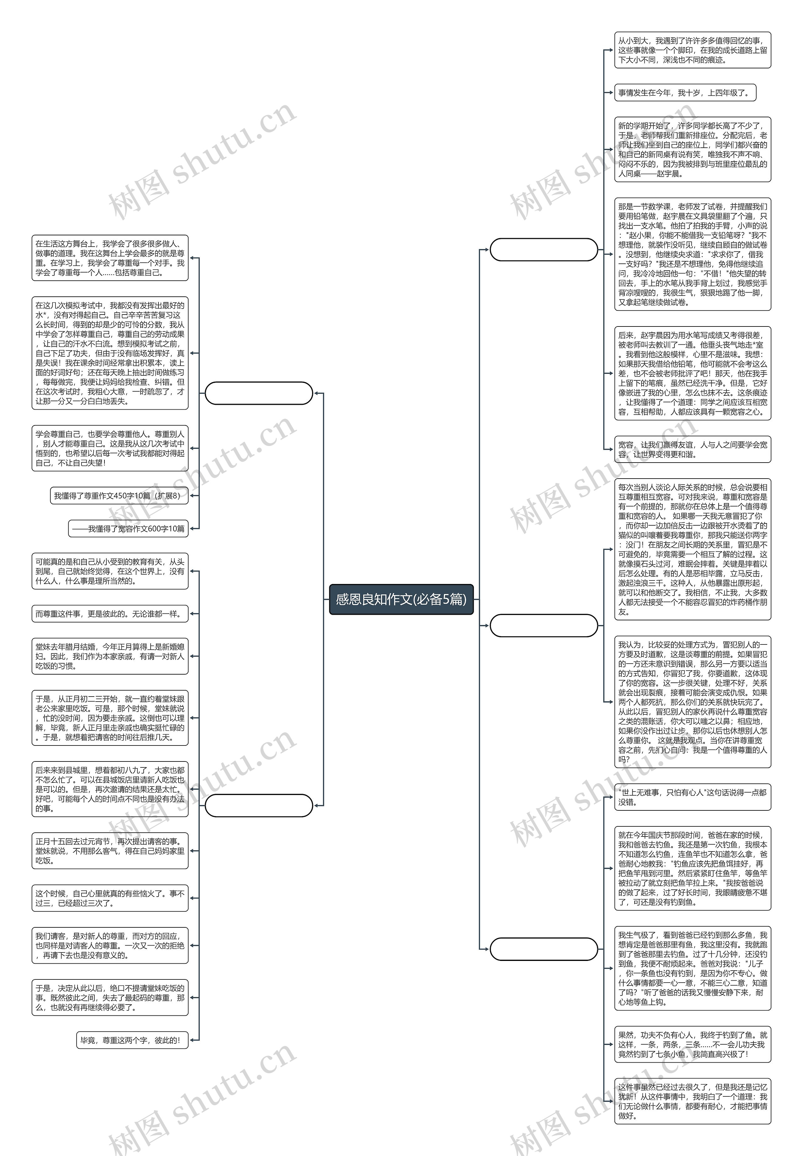 感恩良知作文(必备5篇)思维导图
