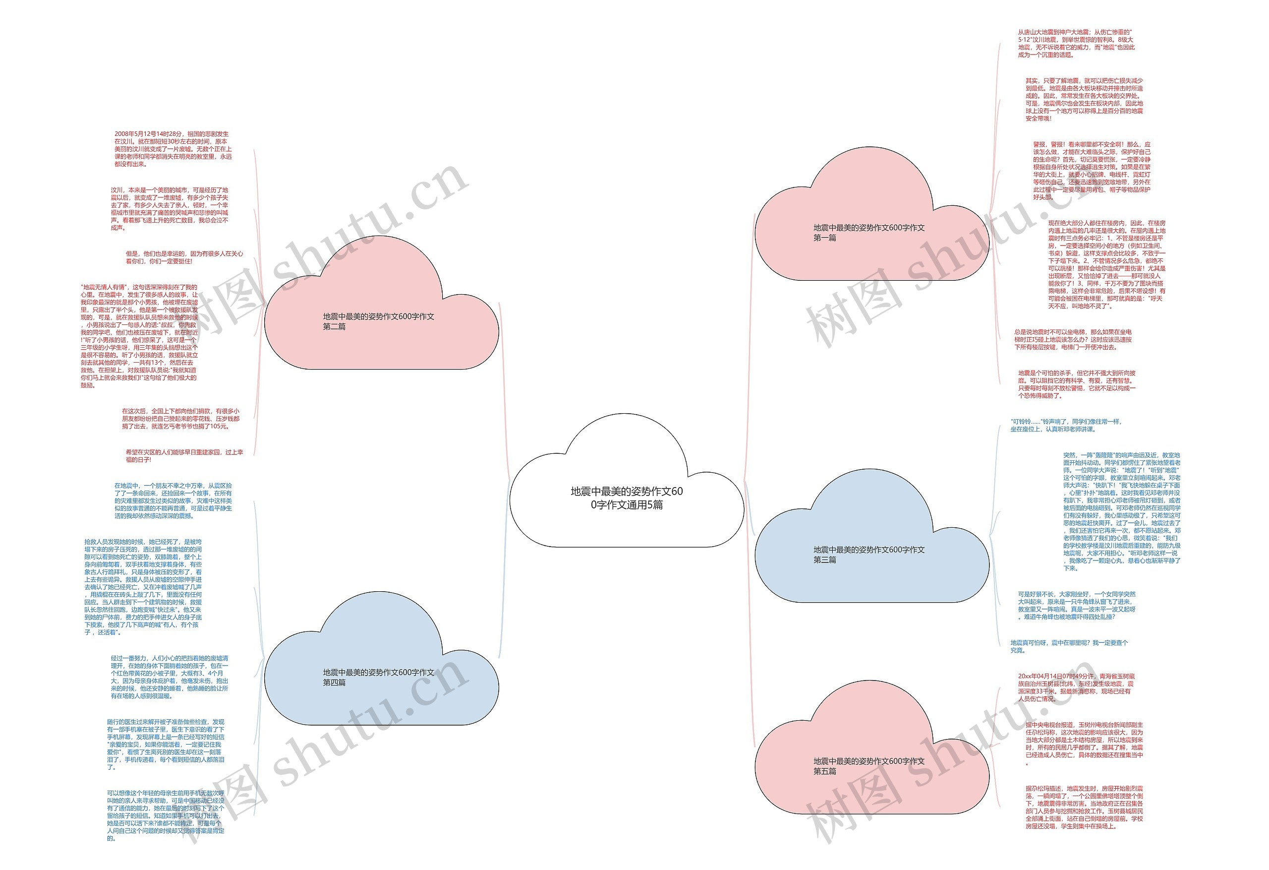 地震中最美的姿势作文600字作文通用5篇思维导图