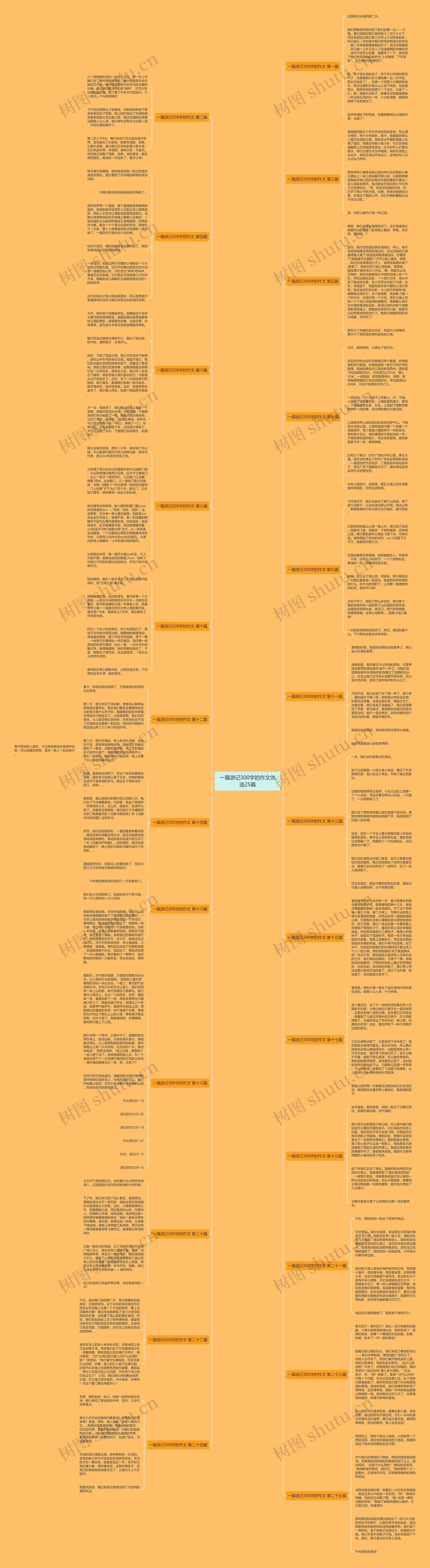 一篇游记300字的作文优选25篇思维导图