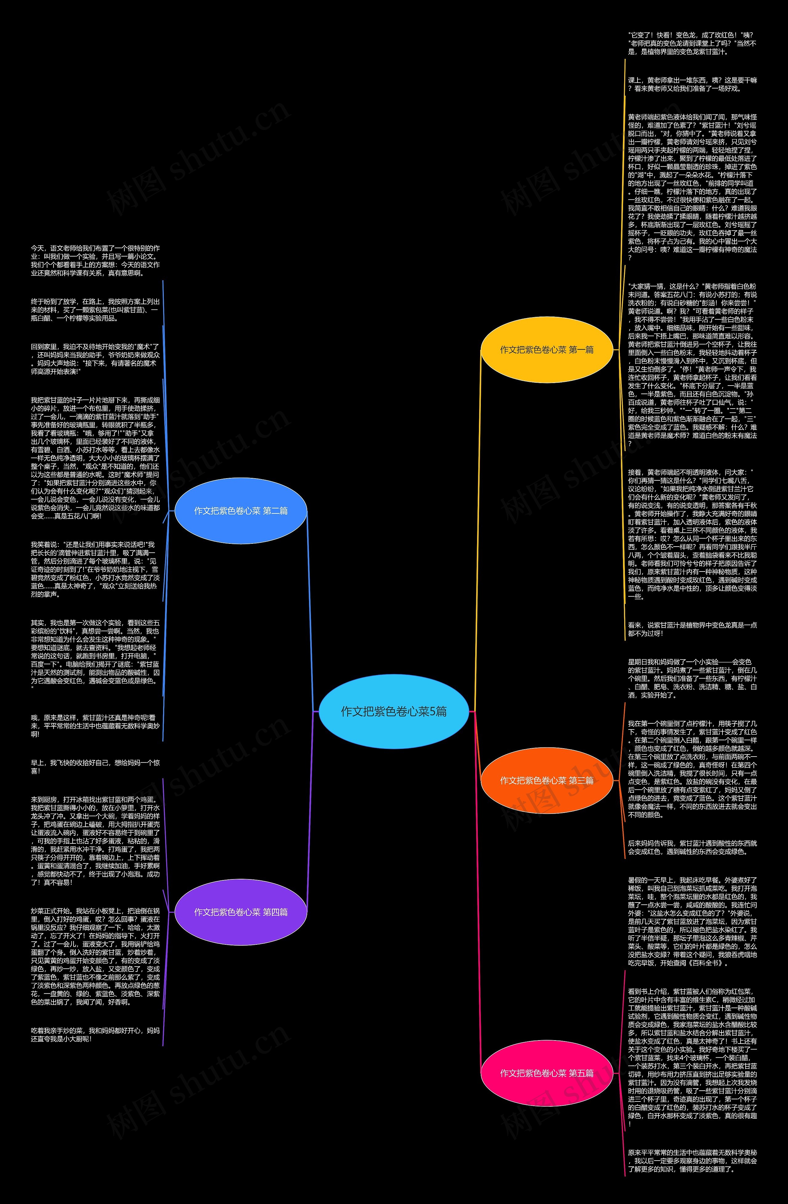 作文把紫色卷心菜5篇思维导图