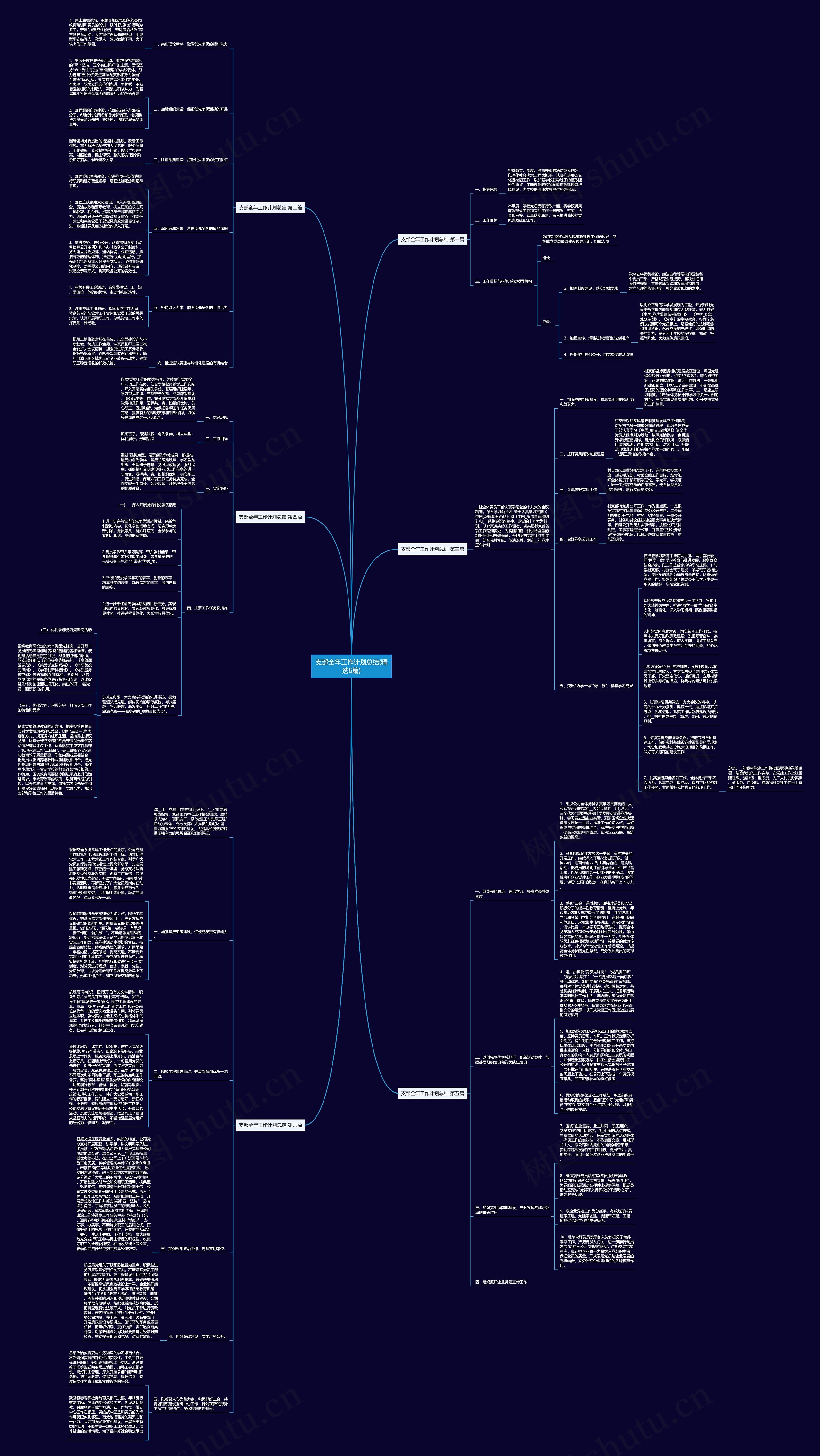 支部全年工作计划总结(精选6篇)思维导图