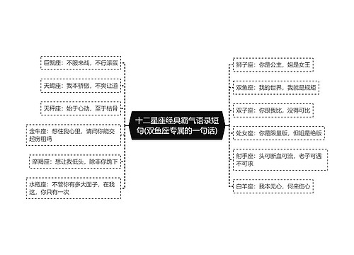 十二星座经典霸气语录短句(双鱼座专属的一句话)