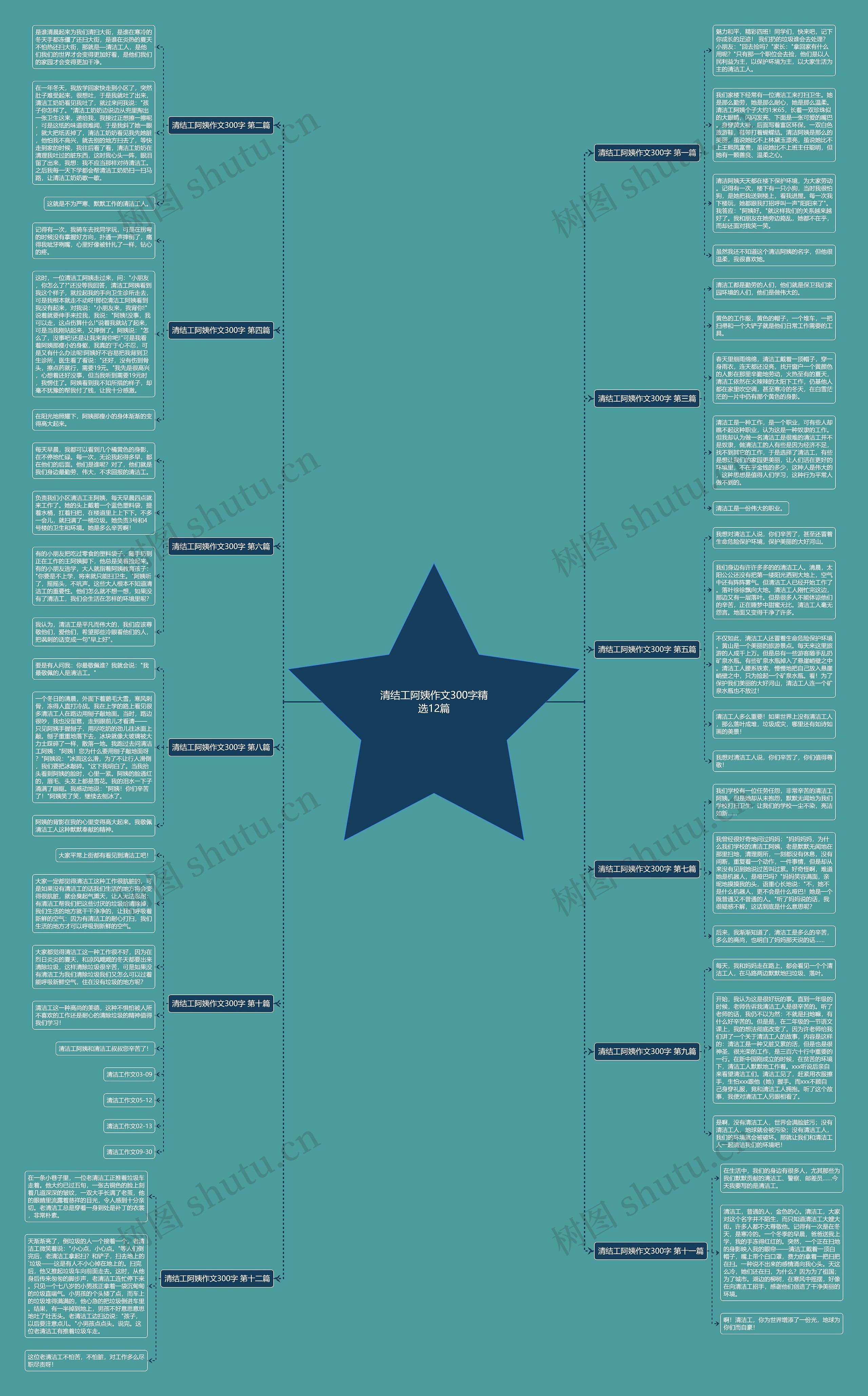 清结工阿姨作文300字精选12篇思维导图