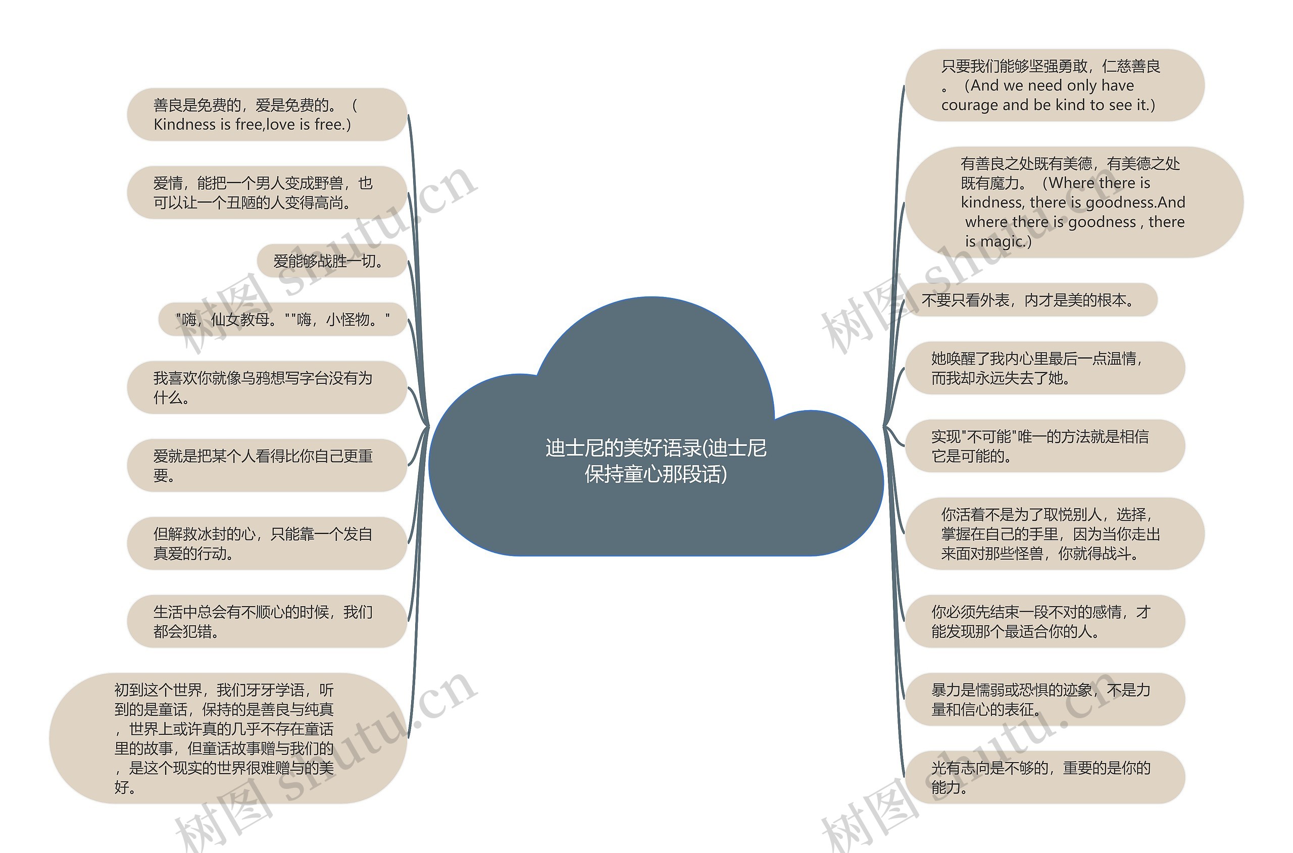 迪士尼的美好语录(迪士尼保持童心那段话)思维导图