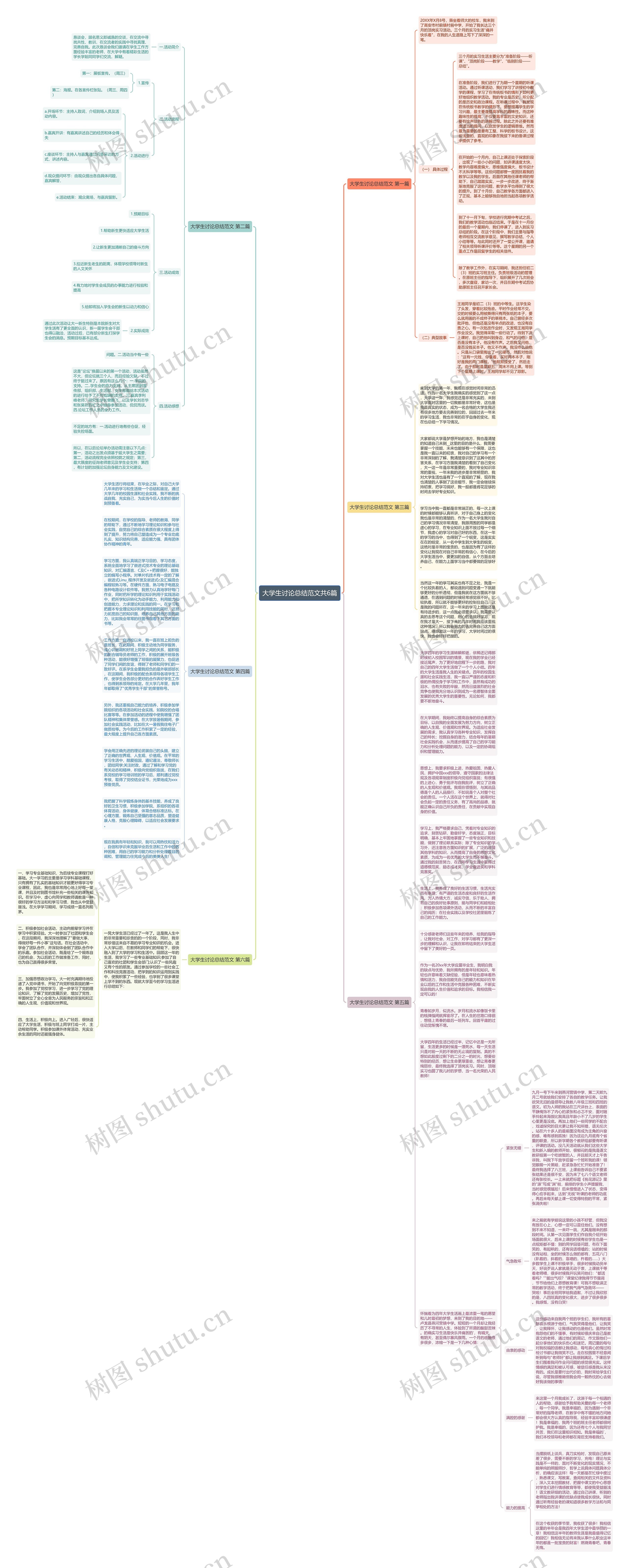 大学生讨论总结范文共6篇思维导图