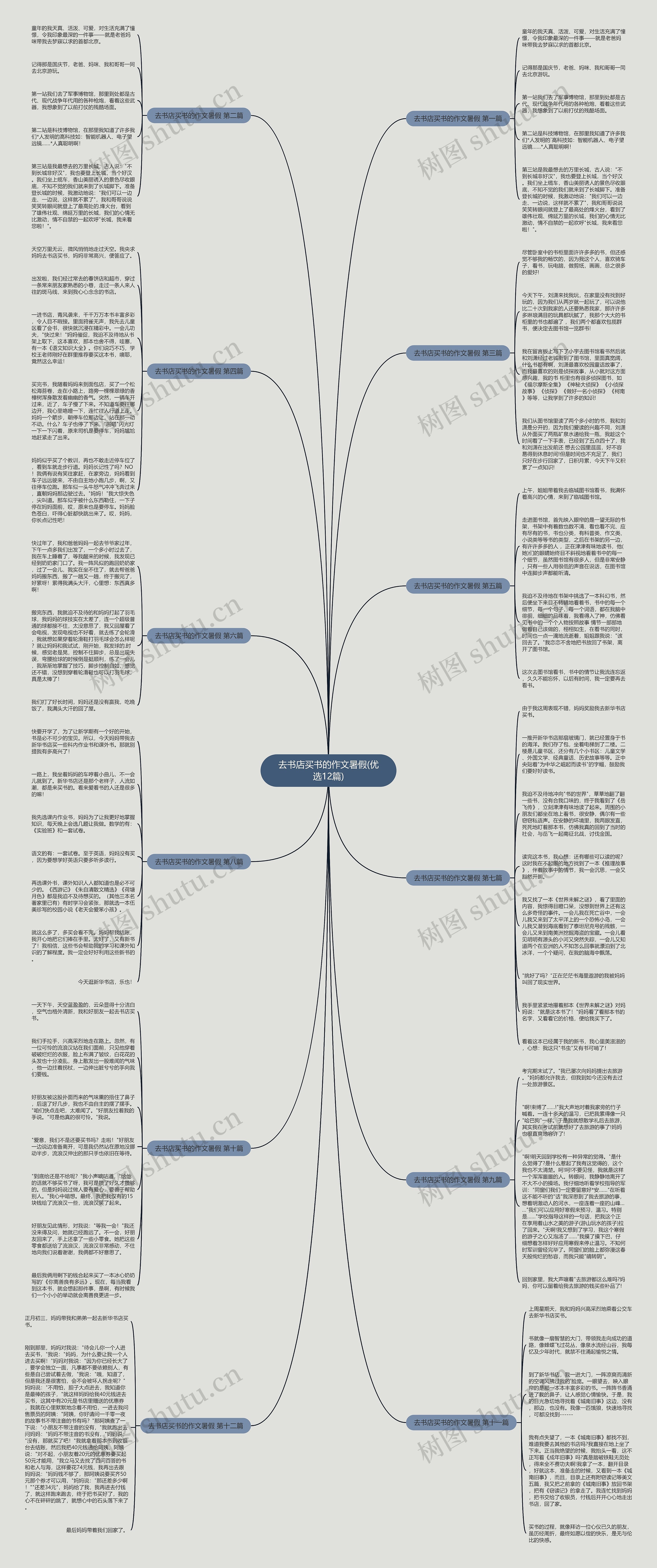 去书店买书的作文暑假(优选12篇)思维导图
