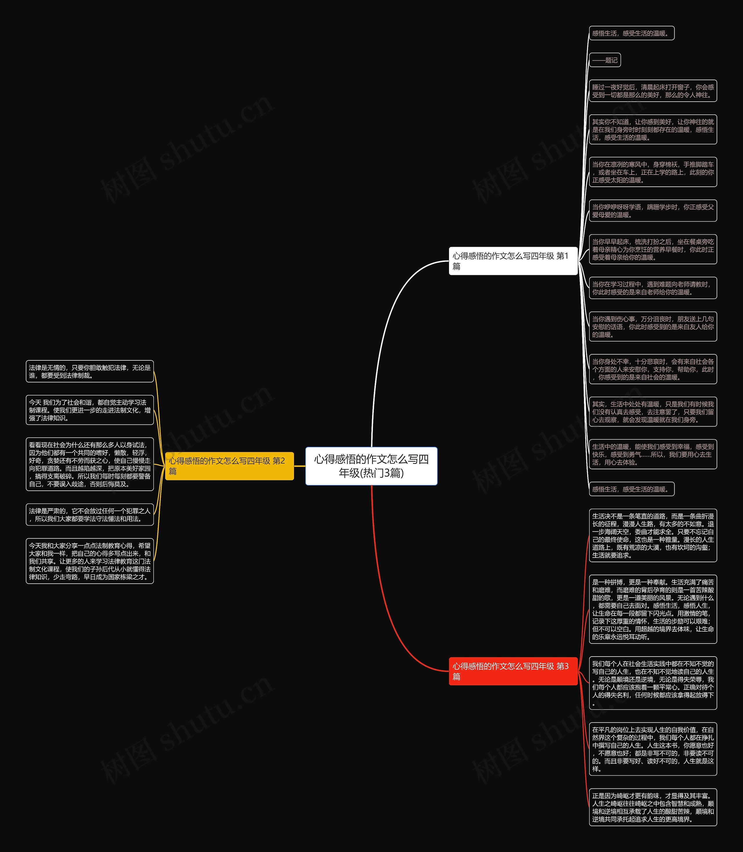 心得感悟的作文怎么写四年级(热门3篇)思维导图